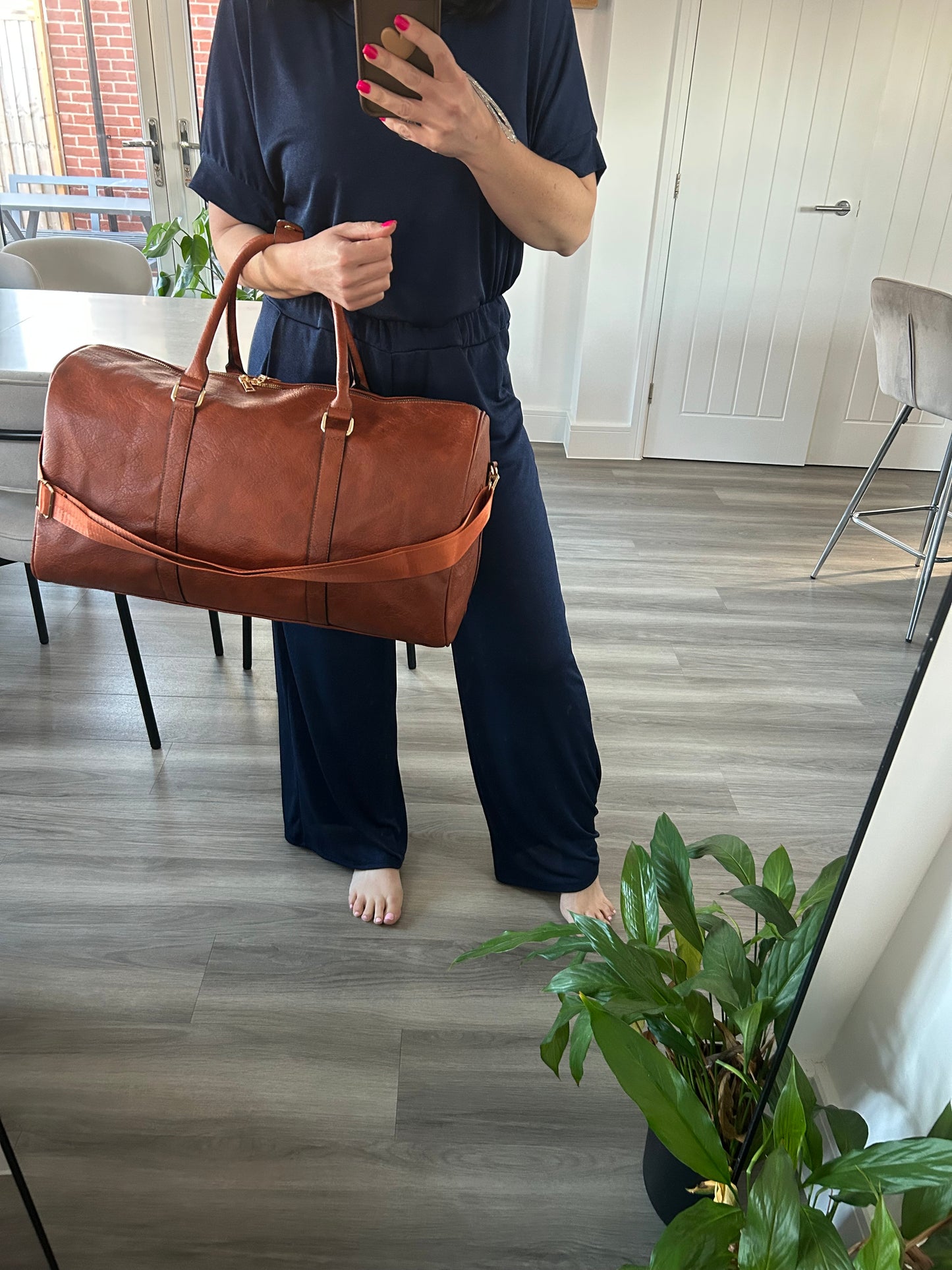 Jordan - Tan Leather-Look Holdall