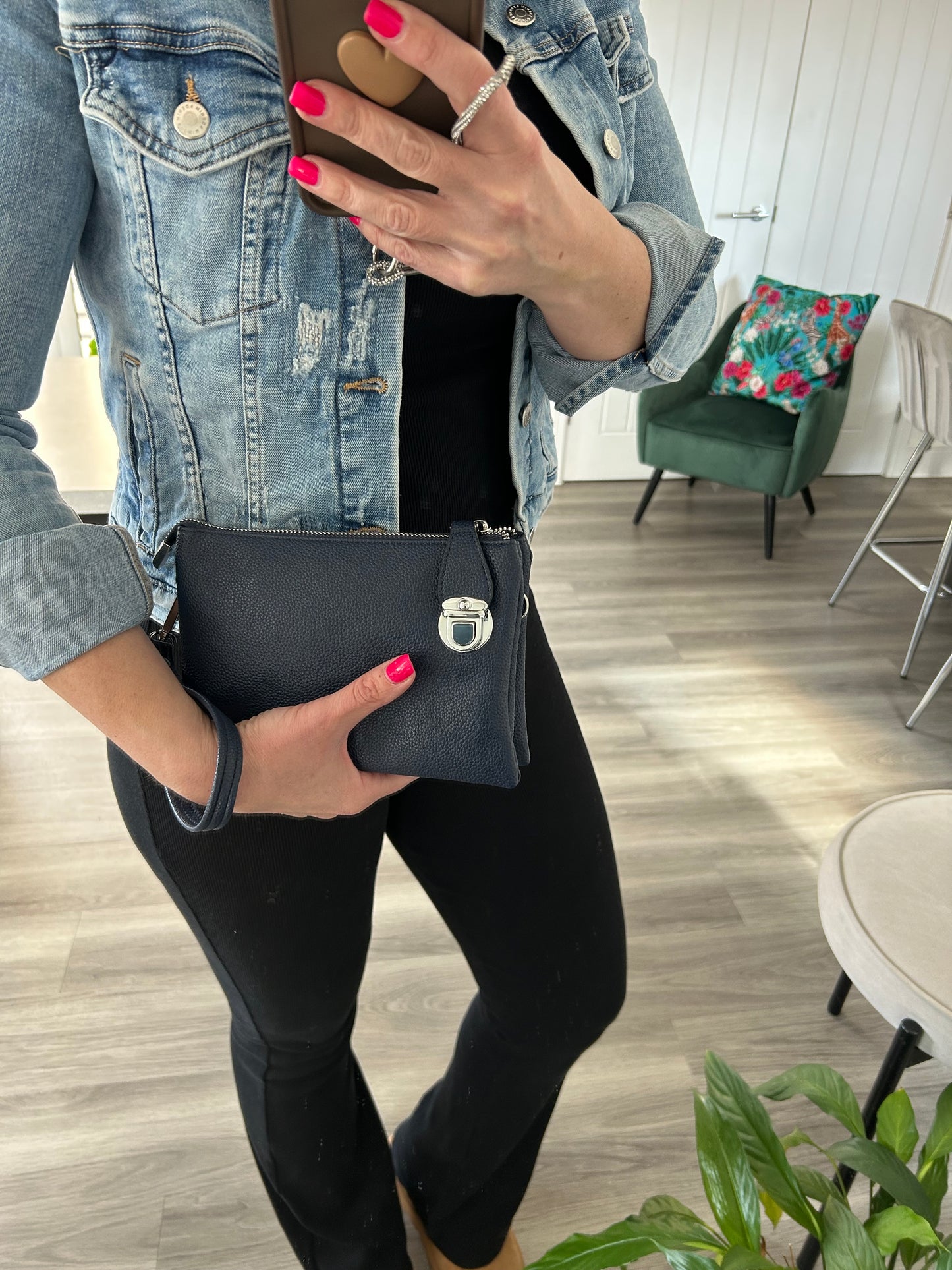 Alex Navy Blue Small Clutch/Crossbody Bag