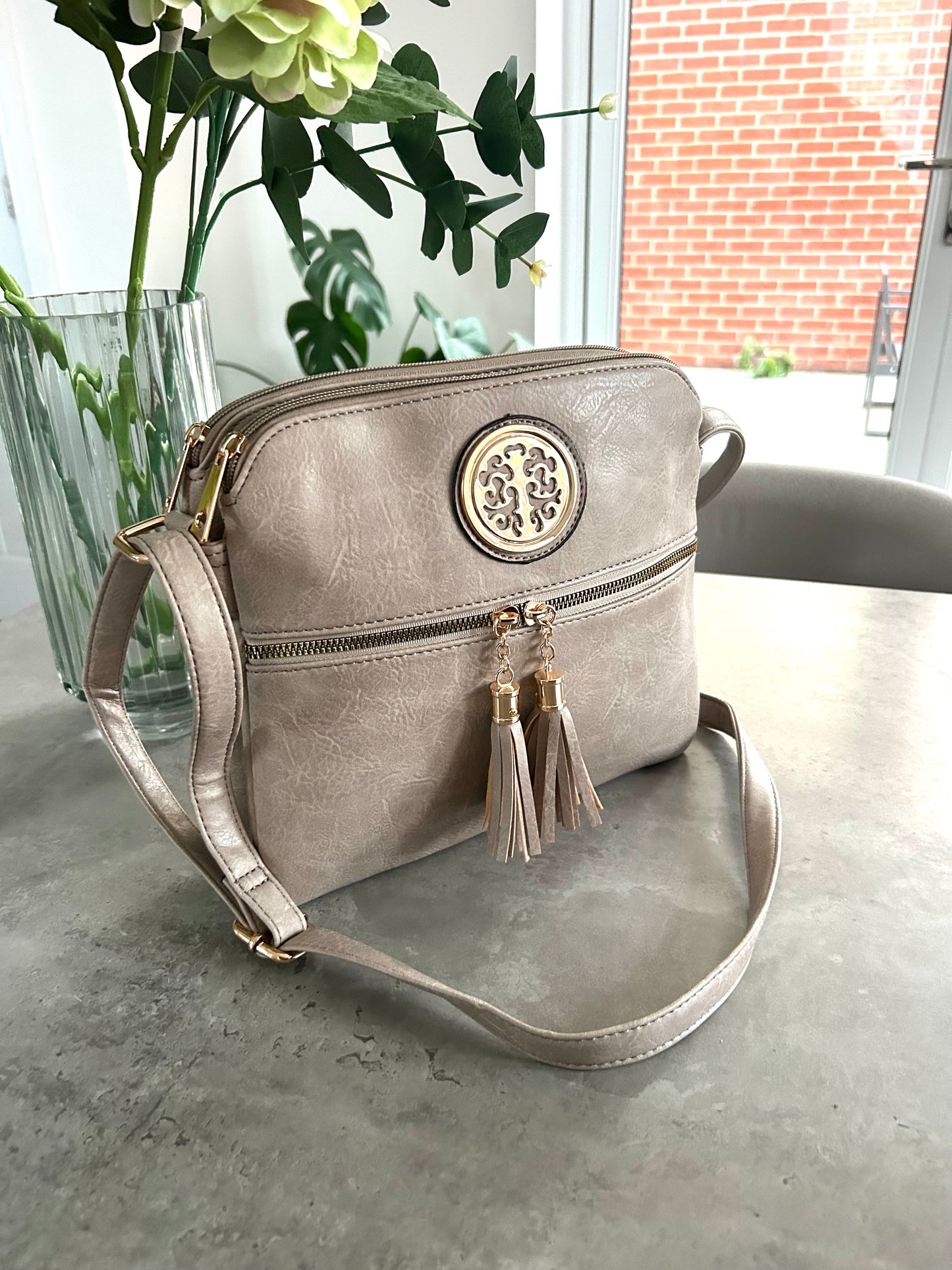 Annie ~ Nude Slim Crossbody Bag