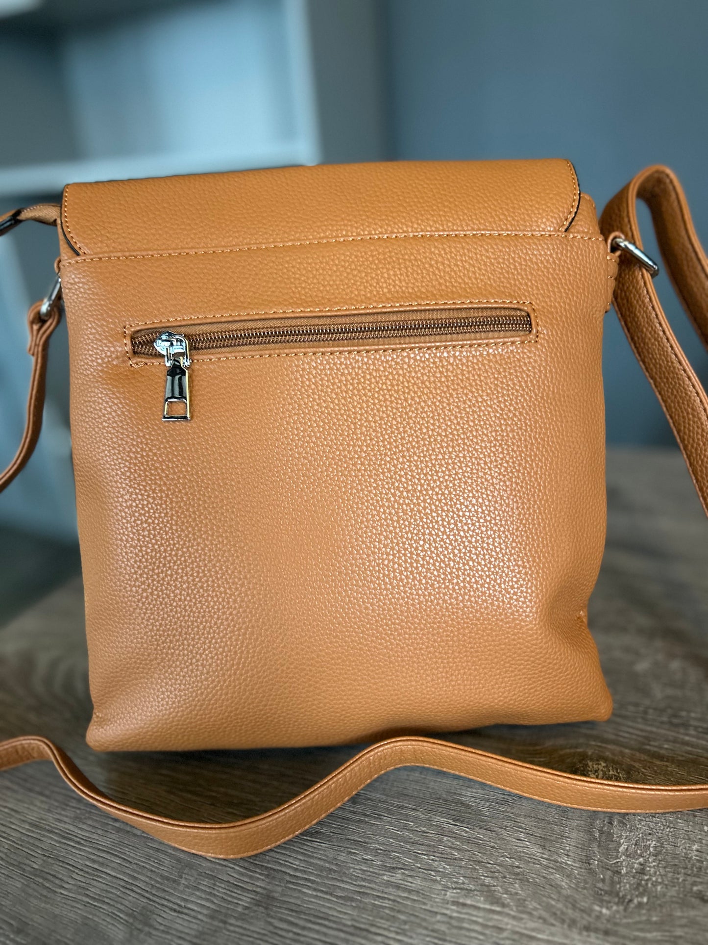 Candi - Blue crossbody flap-over bag