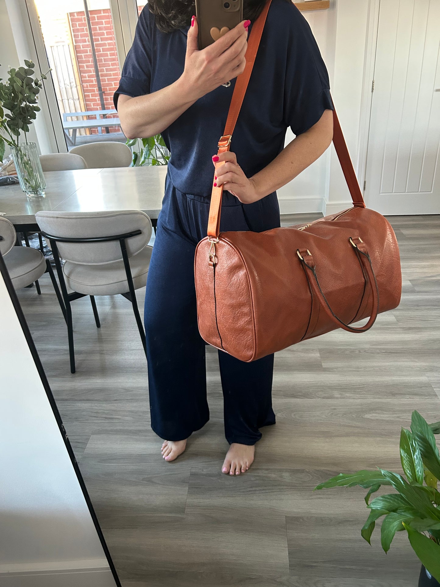 Jordan - Tan Leather-Look Holdall
