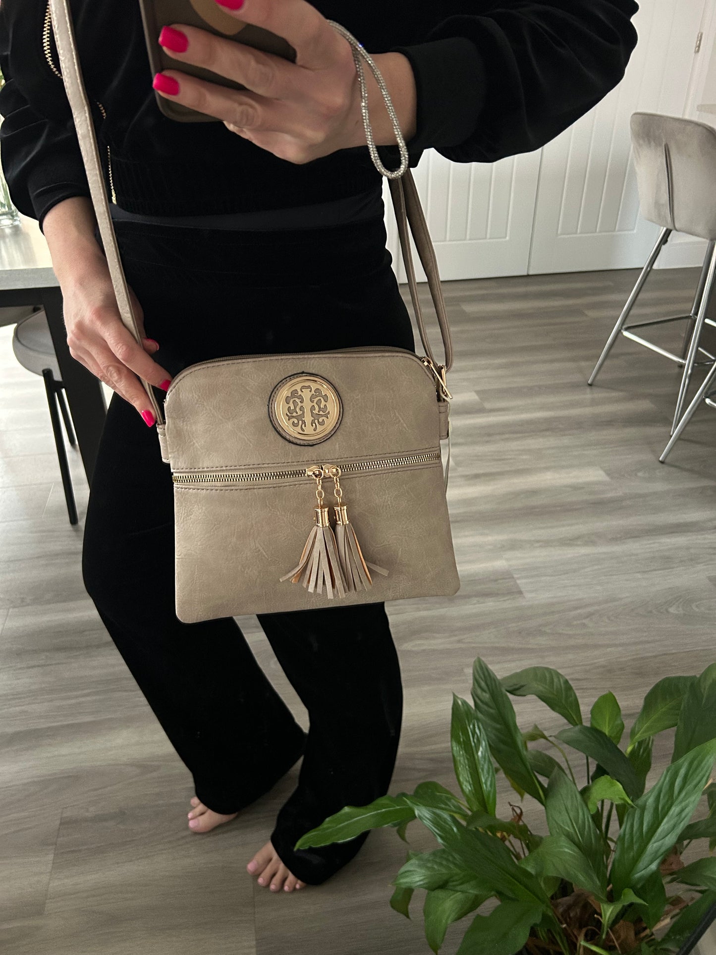 Annie ~ Nude Slim Crossbody Bag