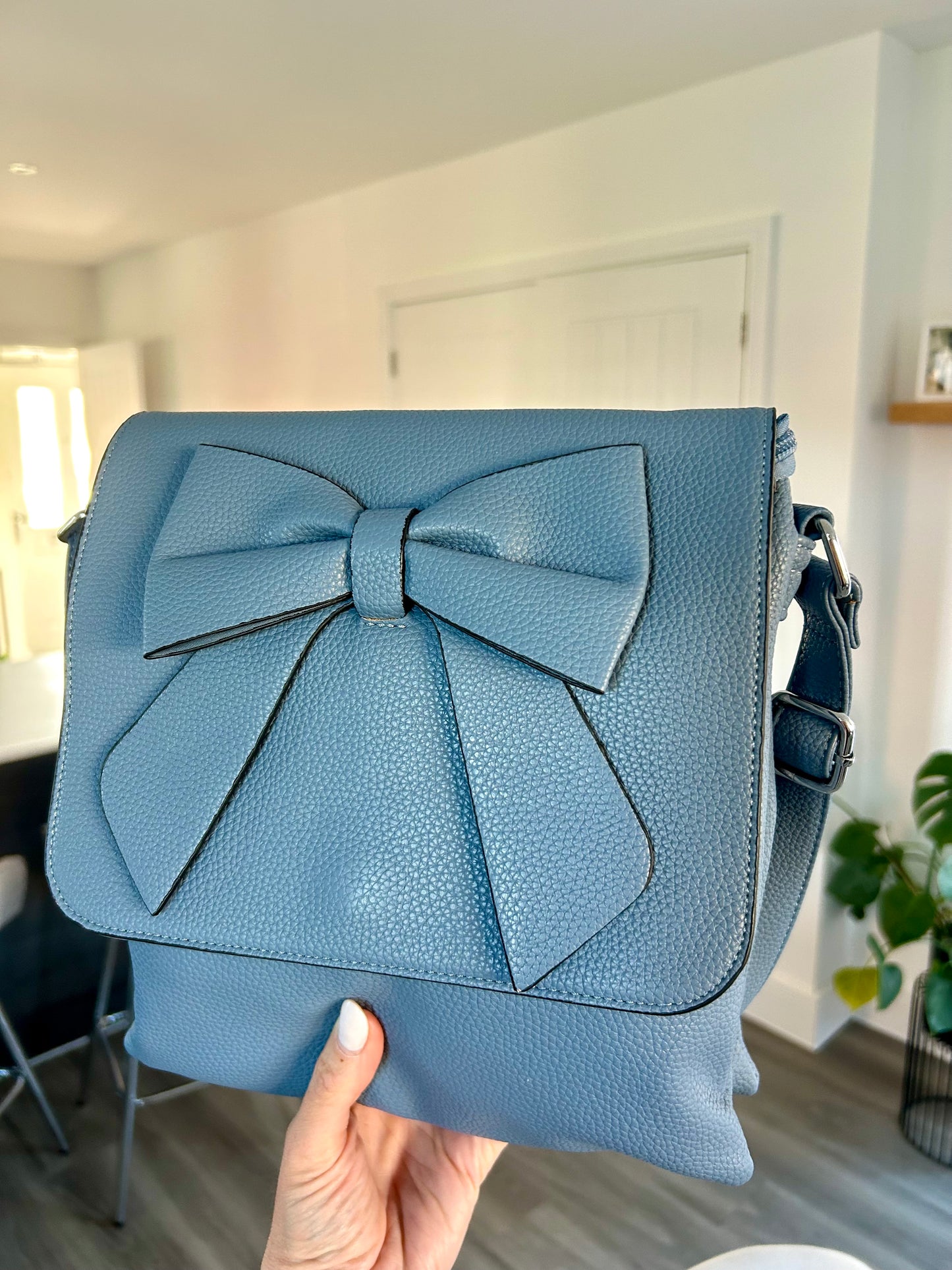 Candi - Blue crossbody flap-over bag