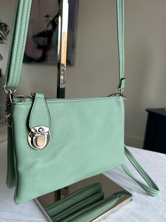Alex Mint Green Clutch/crossbody bag