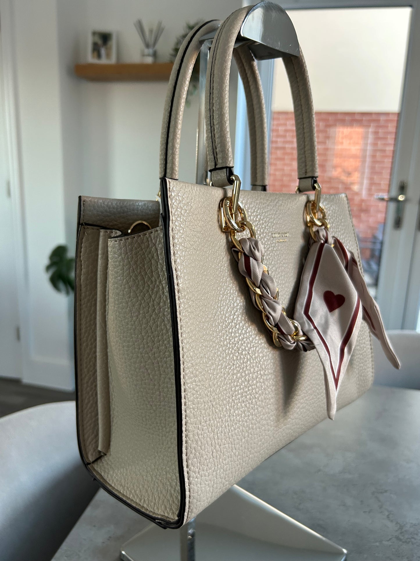 Charlotte - Handbag with chain & scarf detail