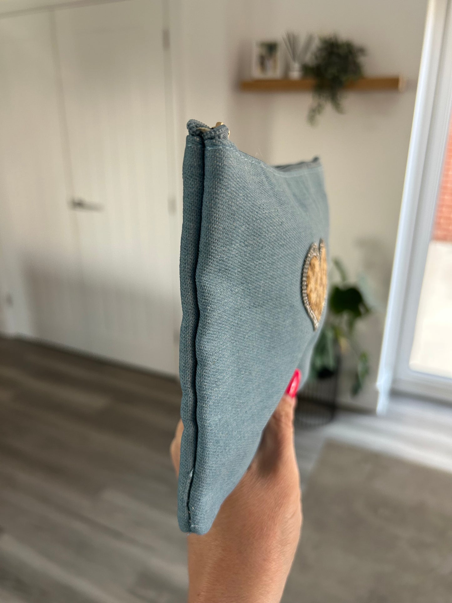 Demi - Denim small clutch bag