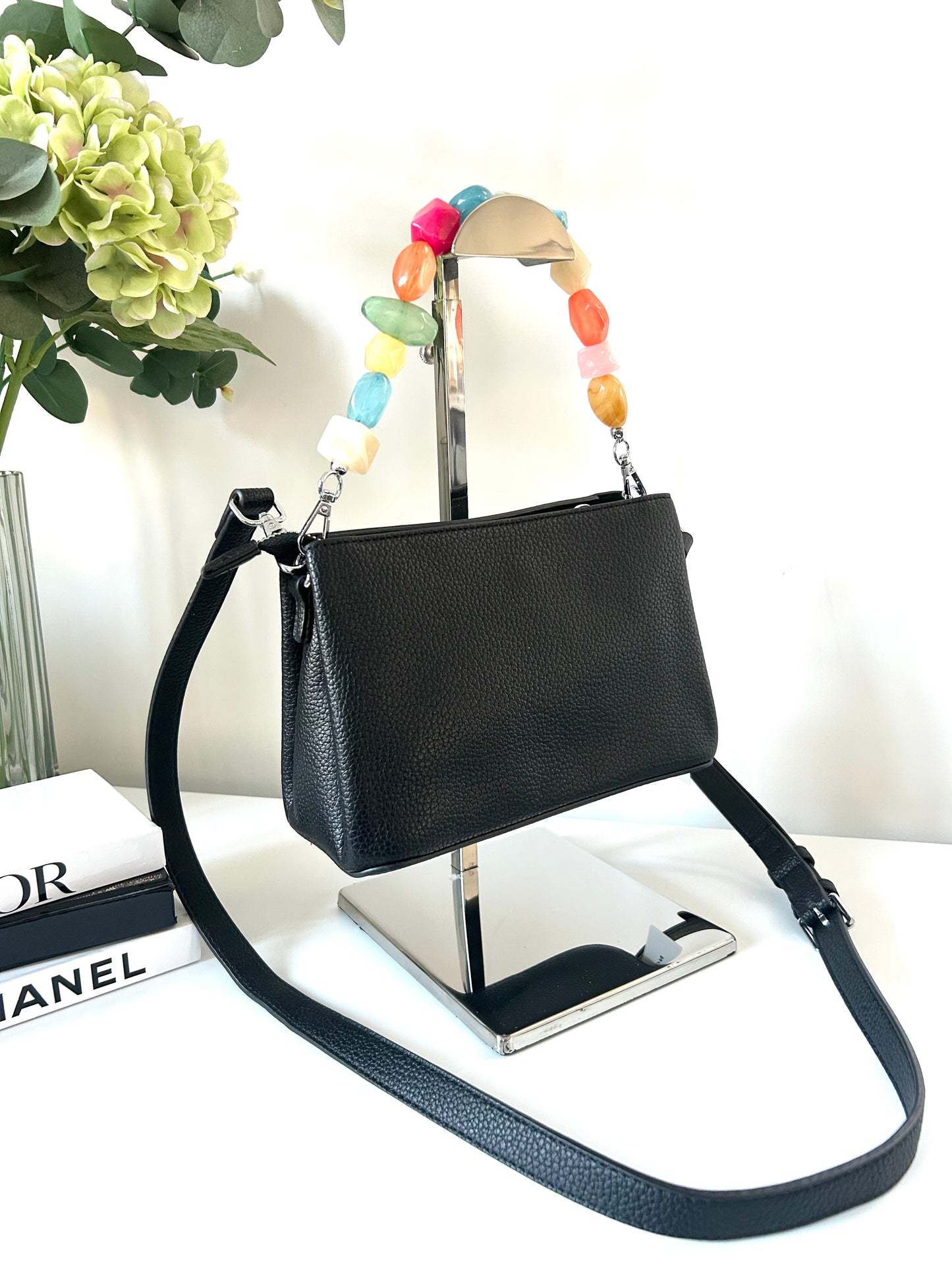 Connie - Small handbag with jewelled short strap