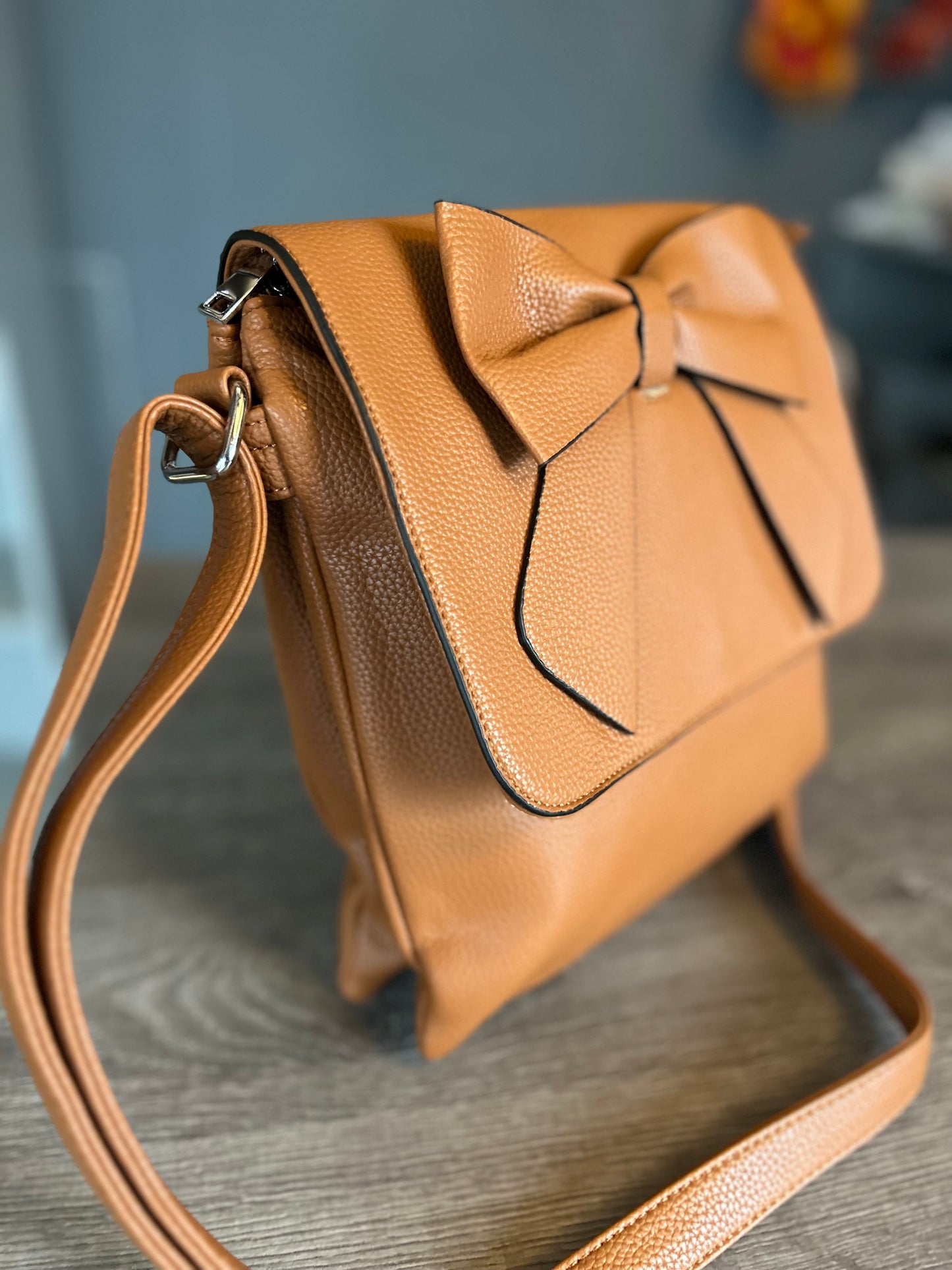 Candi - Blue crossbody flap-over bag