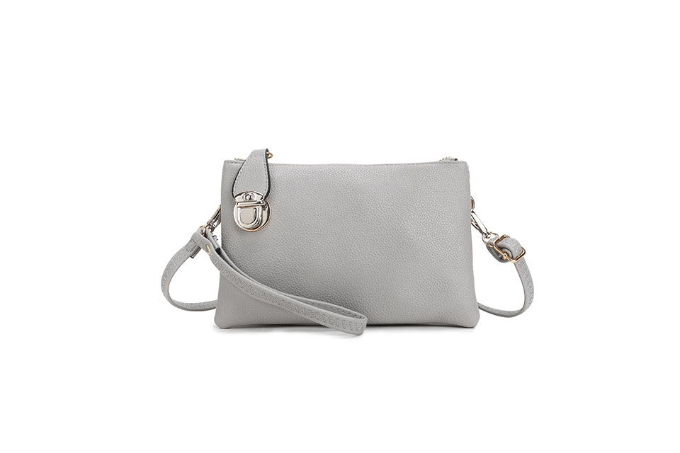 Sale - Amy 2 - Soft Small Clutch / Crossbody Bag Silver Clasp