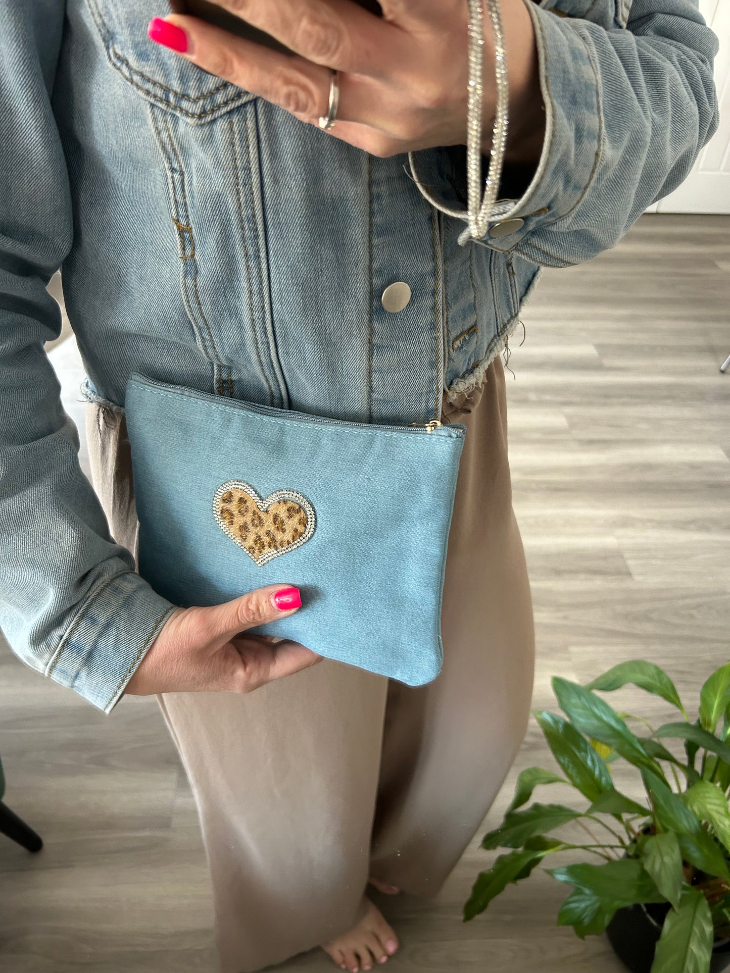 Demi - Denim small clutch bag