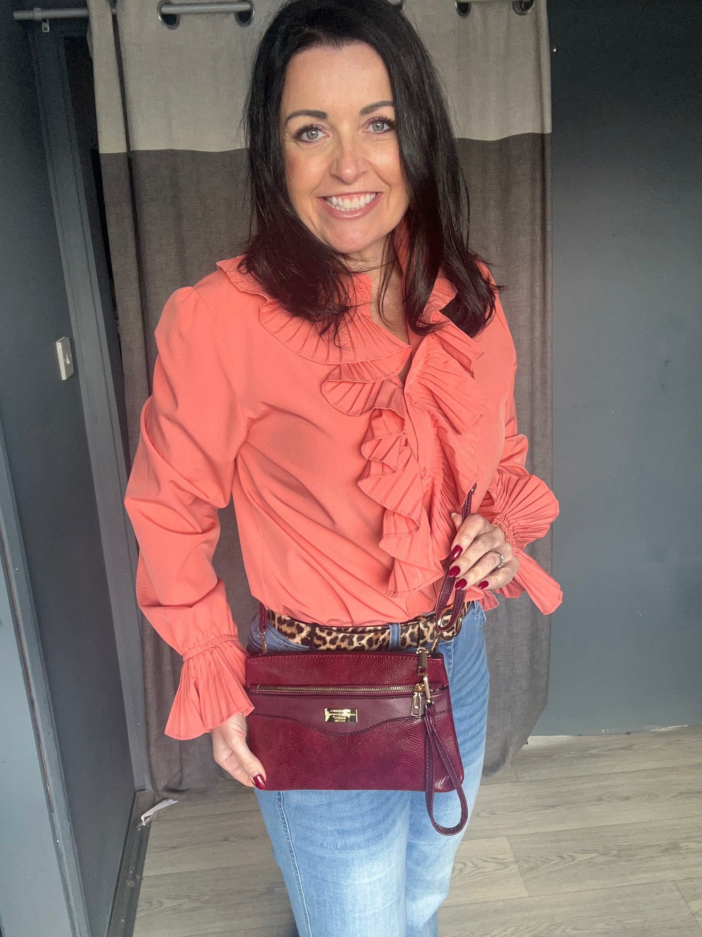 Zana - Faux Leather Small Snakeskin Effect Clutch / Crossbody Bag