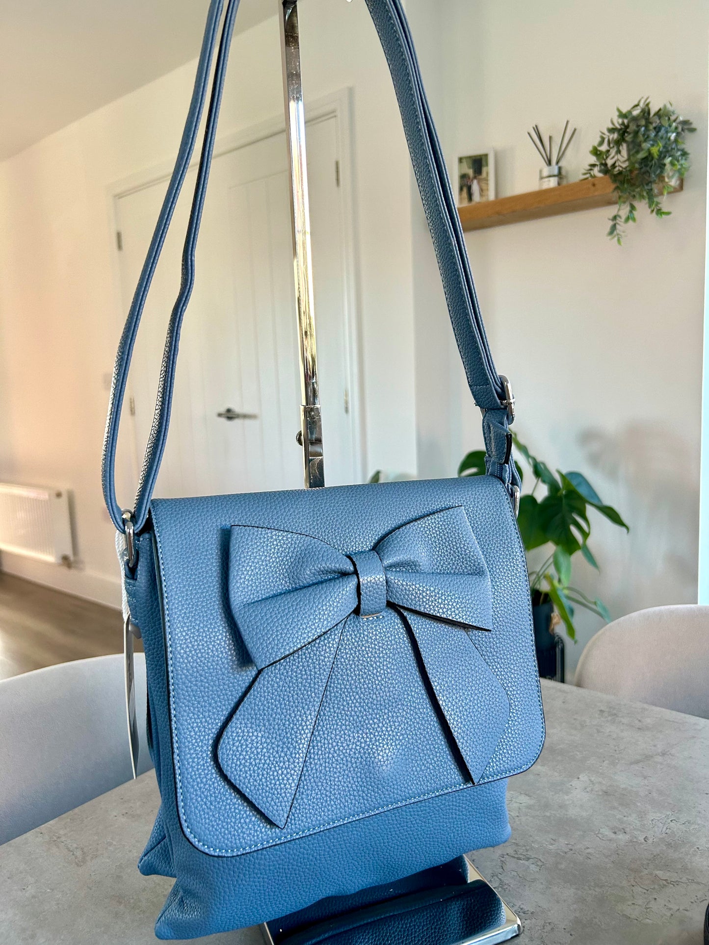 Candi - Blue crossbody flap-over bag