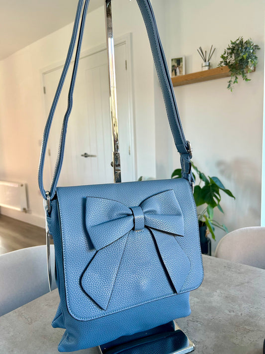 Candi - Blue crossbody flap-over bag