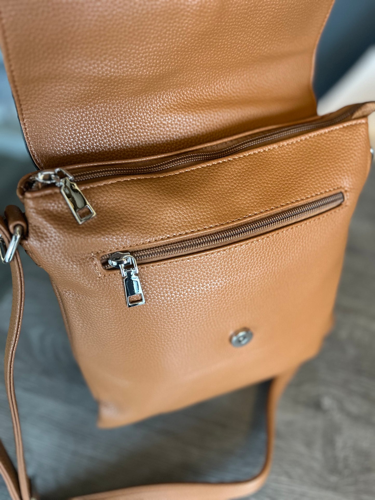 Candi - Blue crossbody flap-over bag