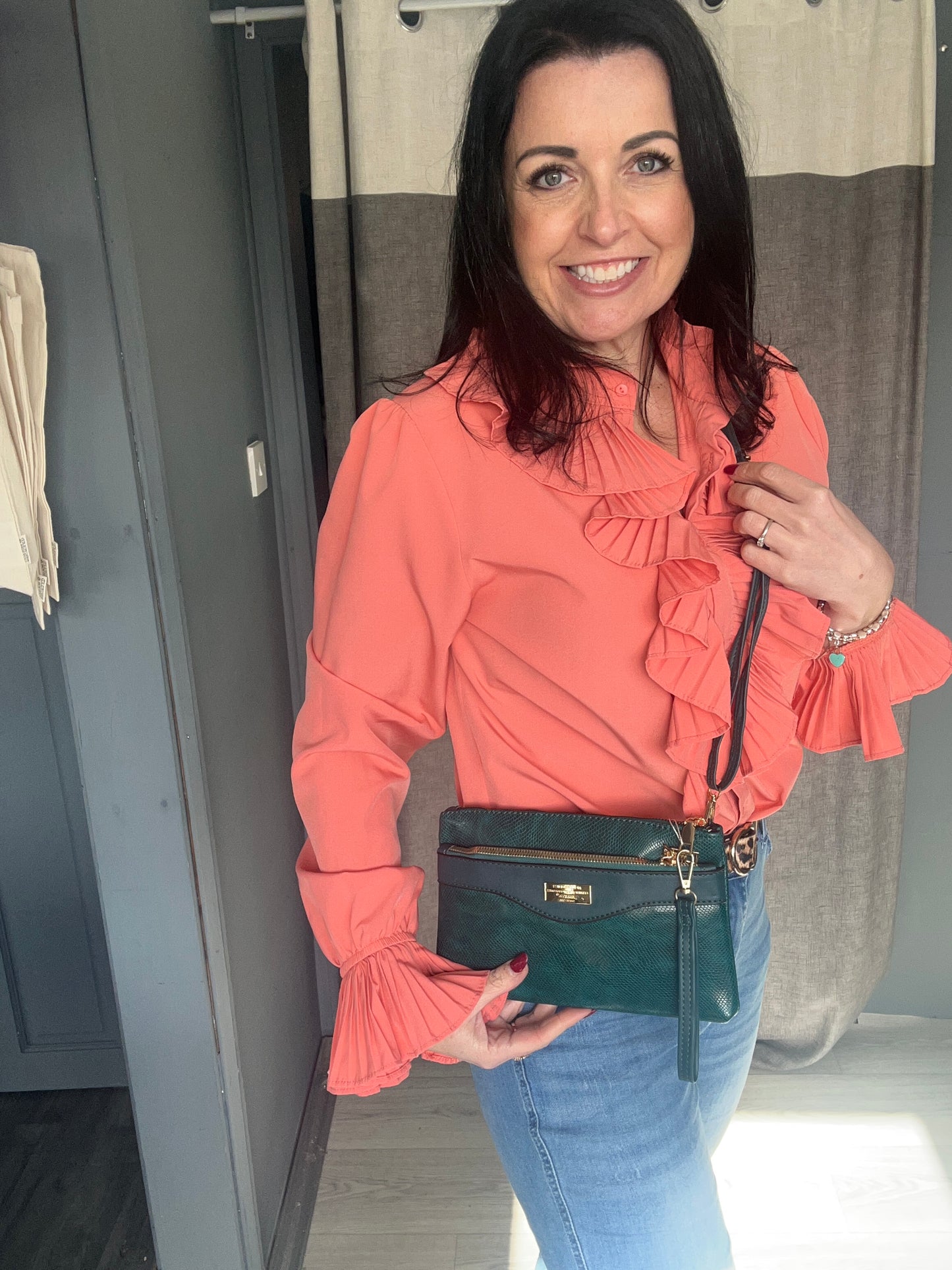 Zana - Faux Leather Small Snakeskin Effect Clutch / Crossbody Bag
