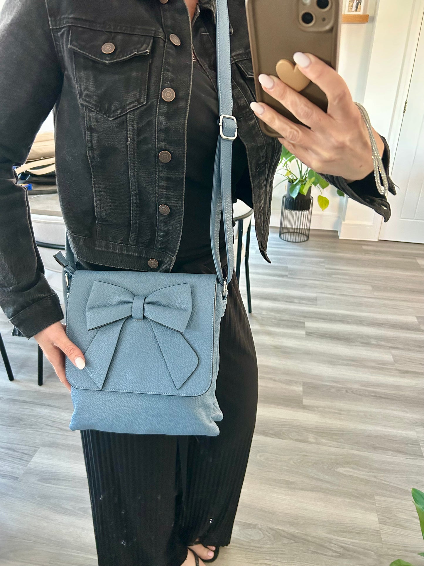 Candi - Blue crossbody flap-over bag