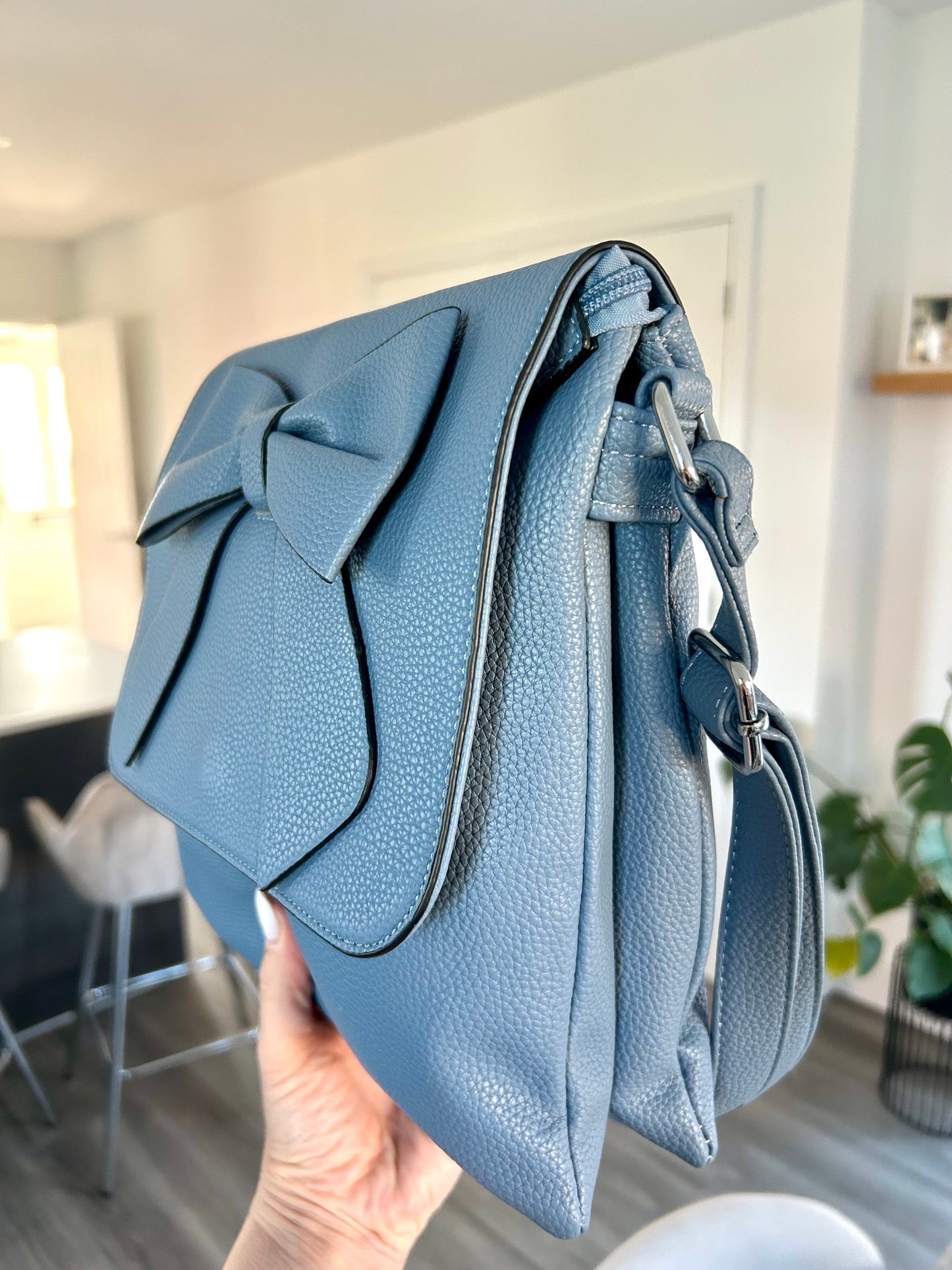 Candi - Blue crossbody flap-over bag