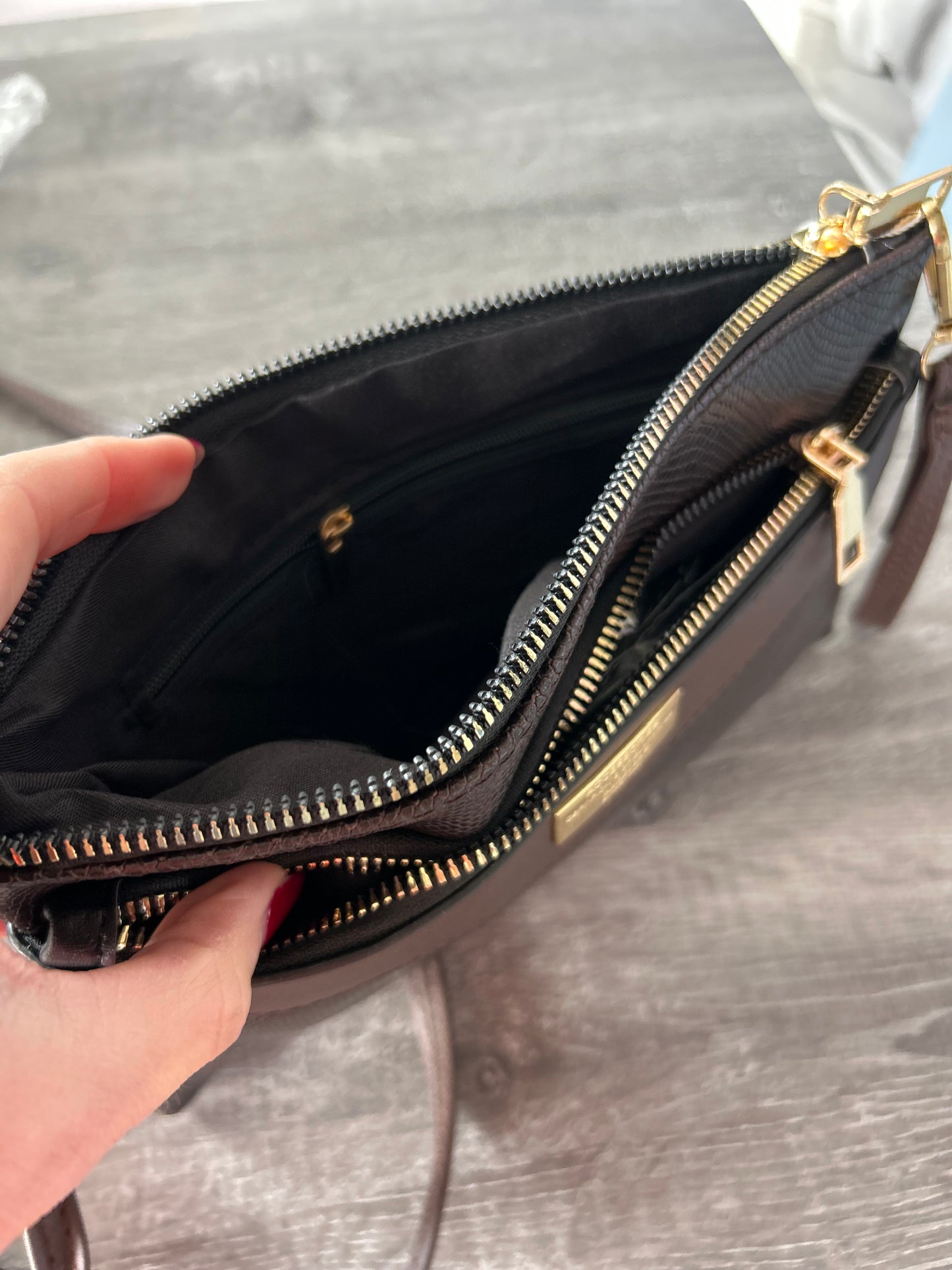 Zana - Faux Leather Small Snakeskin Effect Clutch / Crossbody Bag