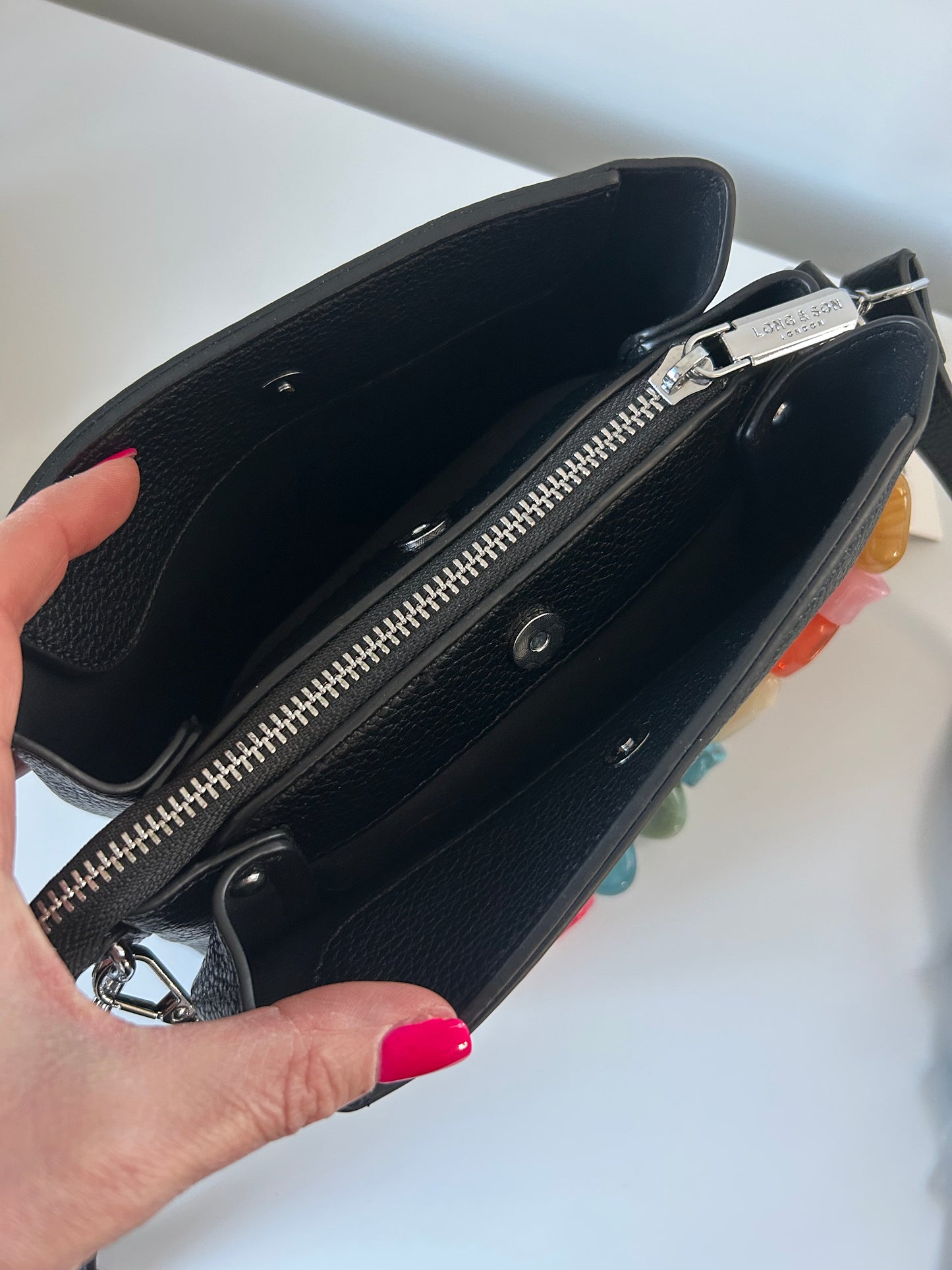 Connie - Small handbag with jewelled short strap