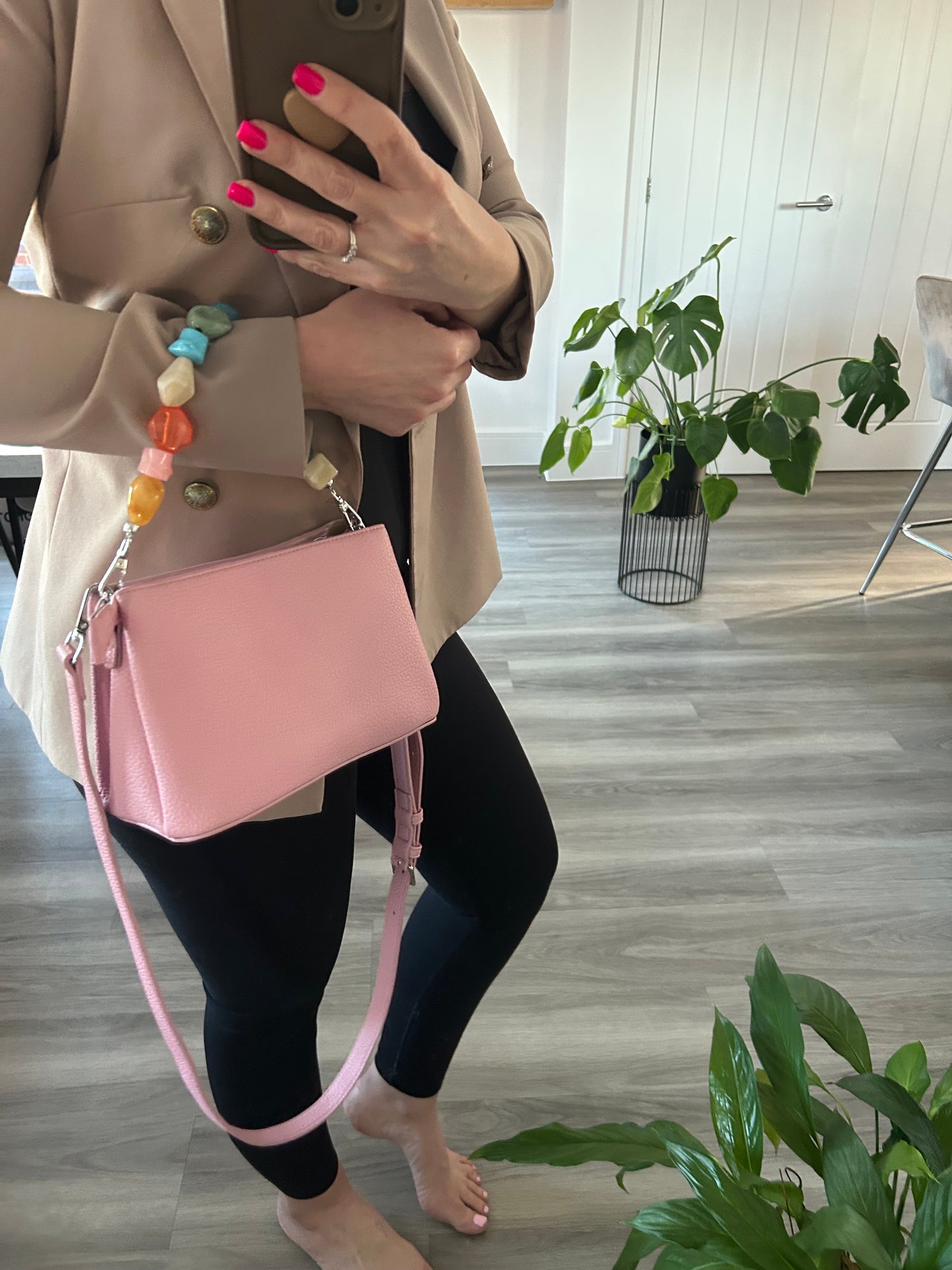 Connie - Small handbag with jewelled short strap