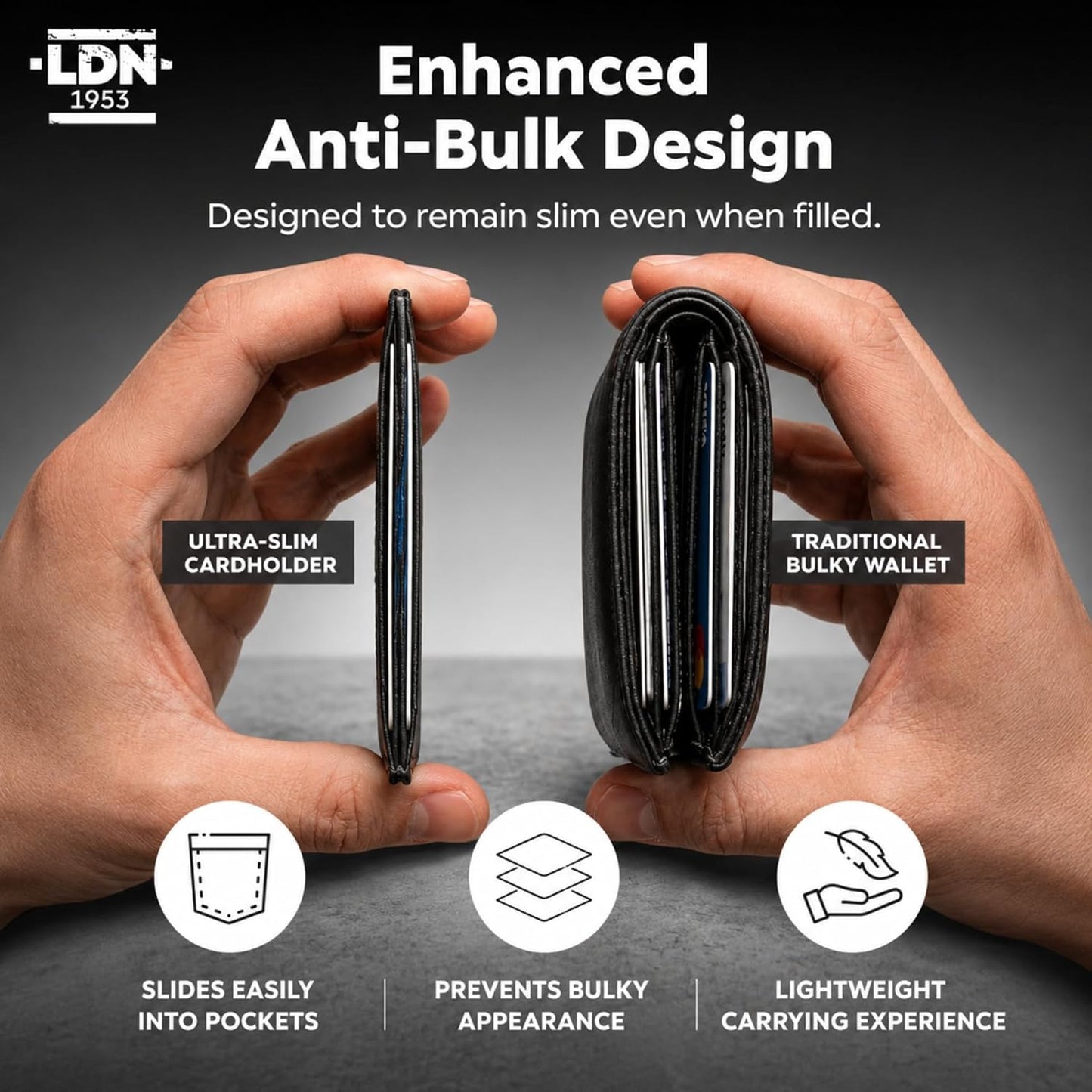 LDN Genuine Leather RFID Slim Card Holder