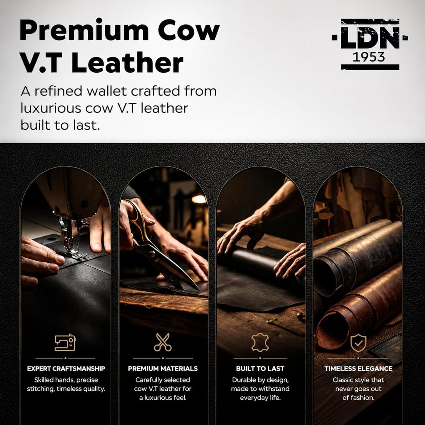 LDN Genuine Leather RFID Slim Card Holder