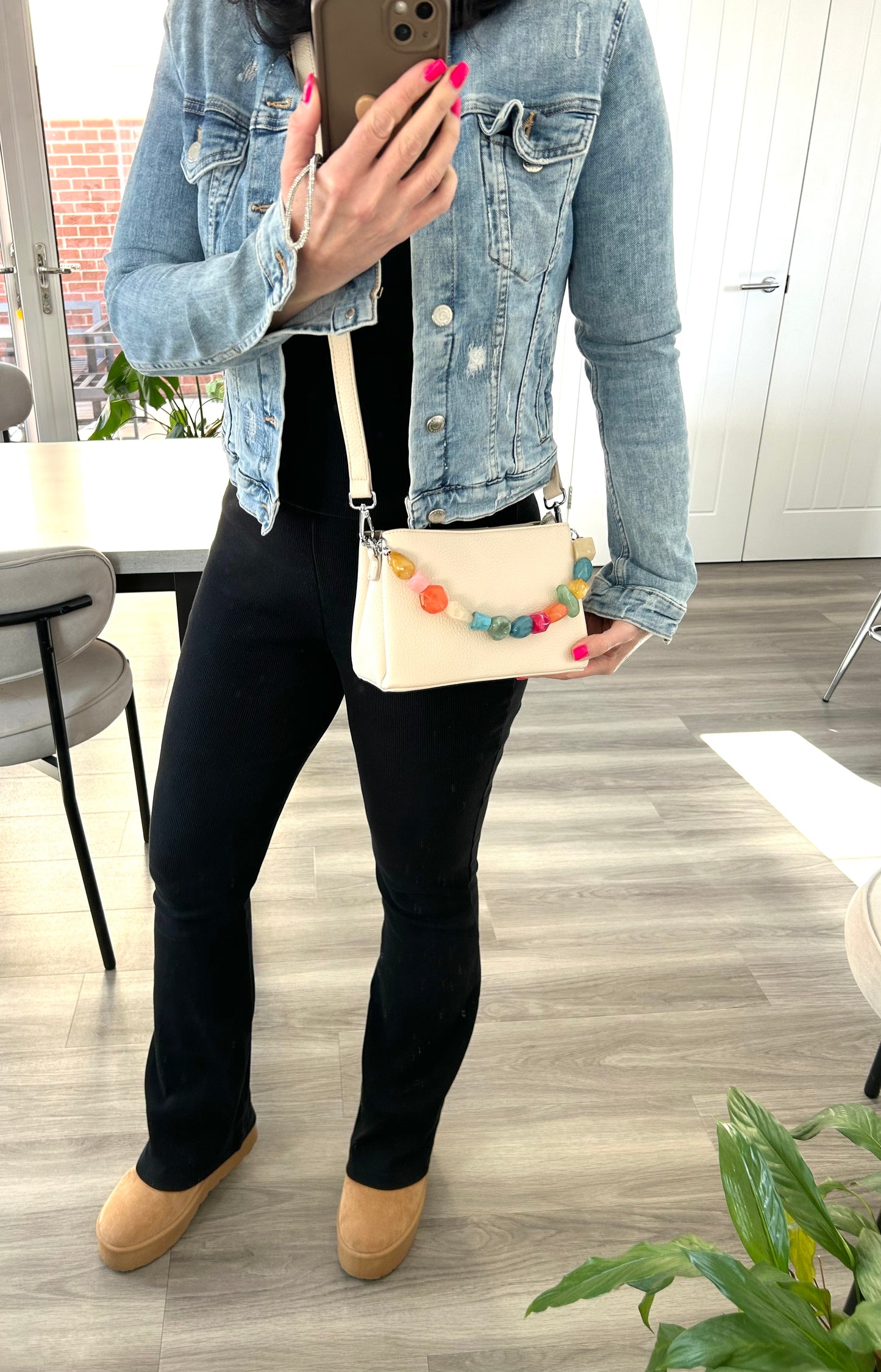 Connie - Small handbag with jewelled short strap