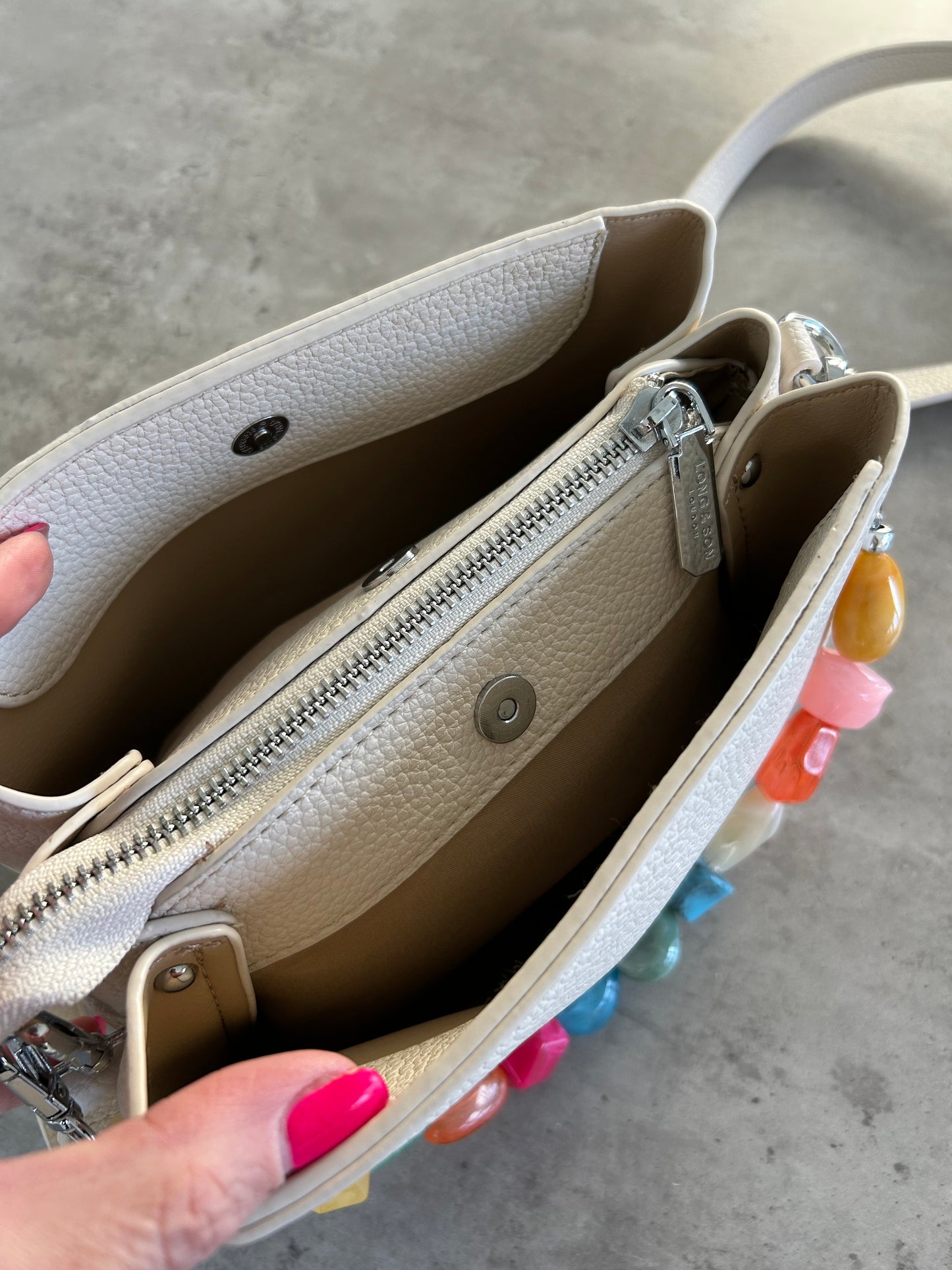 Connie - Small handbag with jewelled short strap