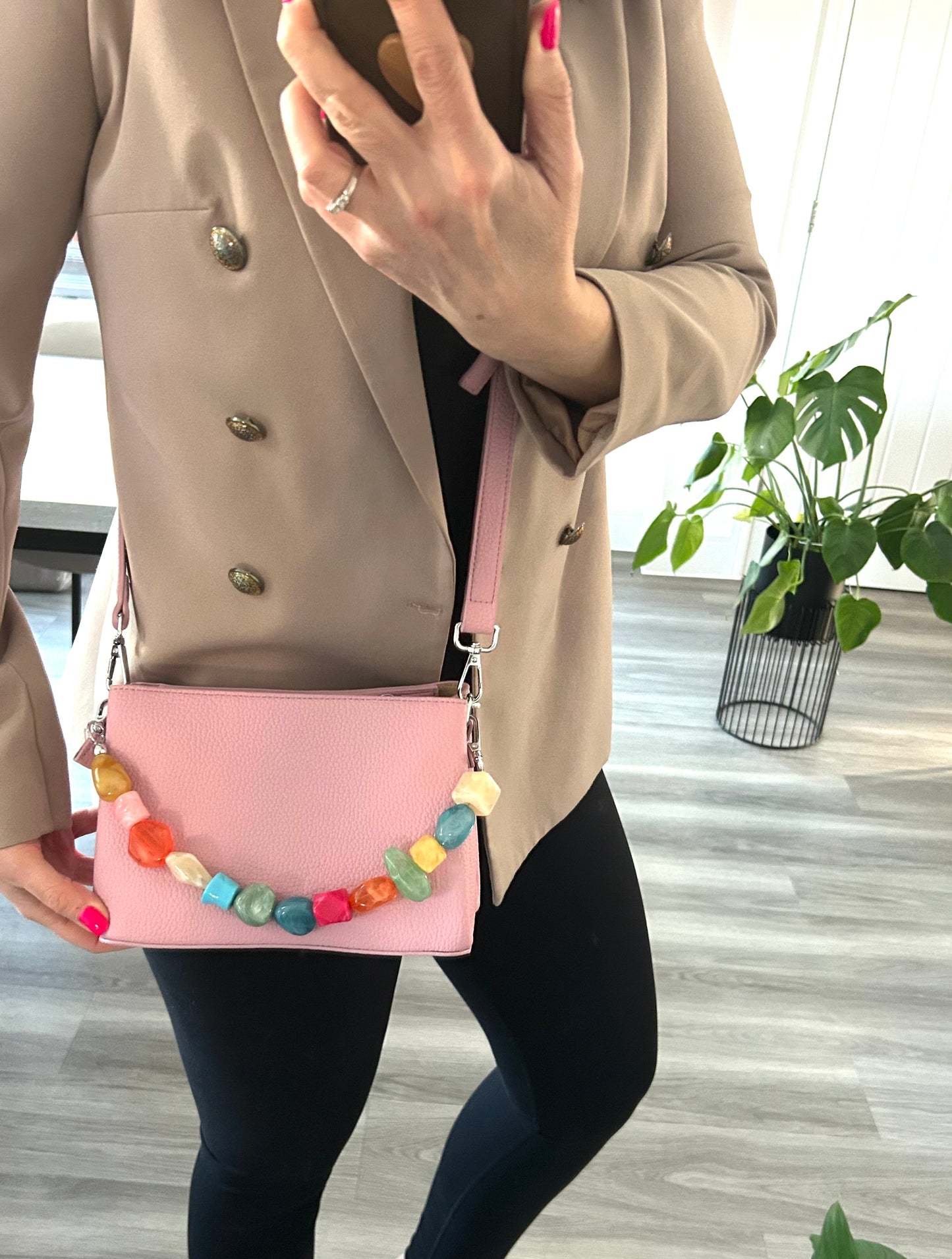 Connie - Small handbag with jewelled short strap