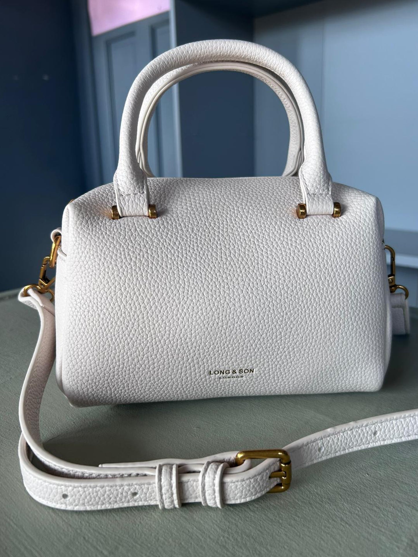 Adele - Faux Leather Small Bowling Bag