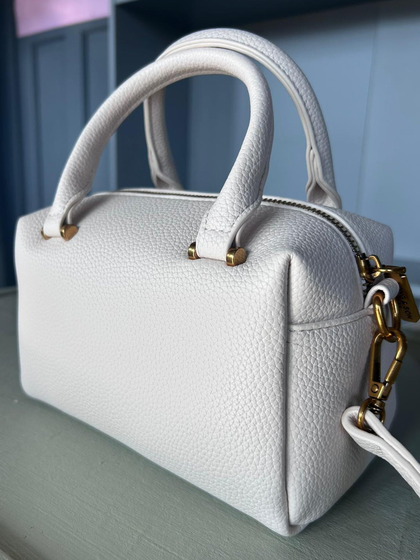 Adele - Faux Leather Small Bowling Bag