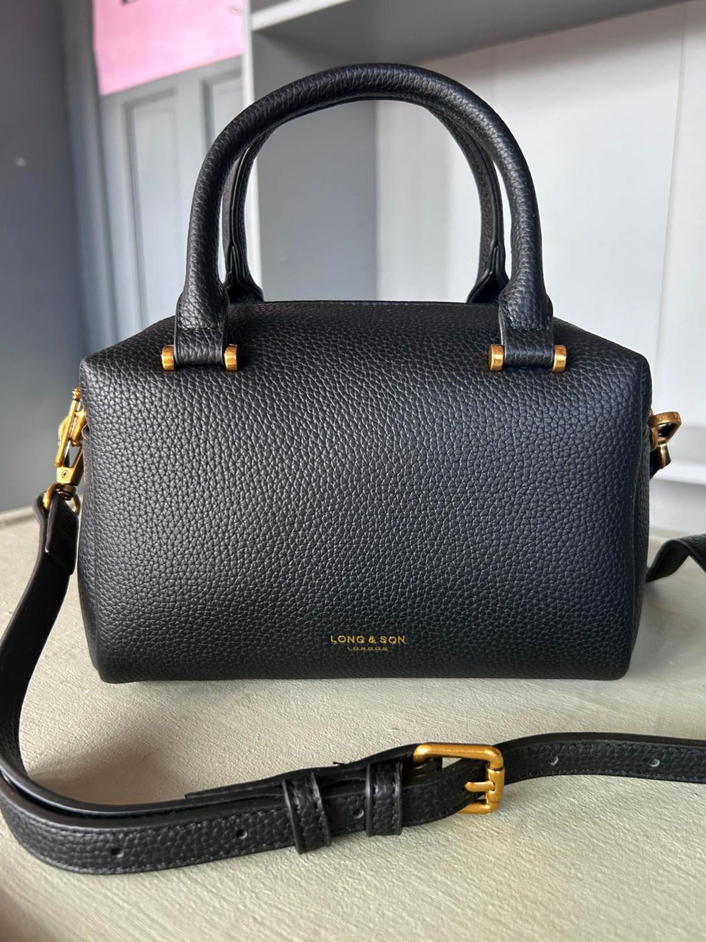 Adele - Faux Leather Small Bowling Bag