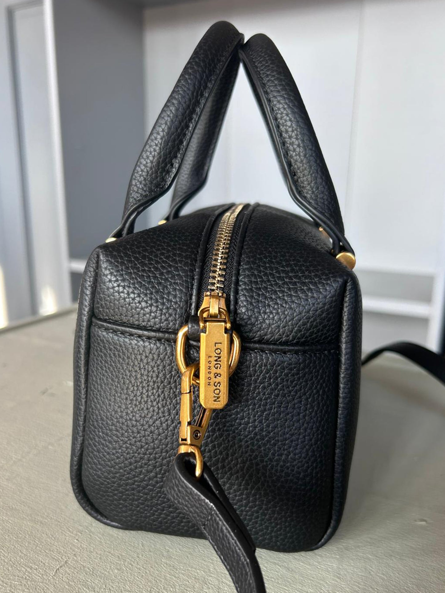 Adele - Faux Leather Small Bowling Bag