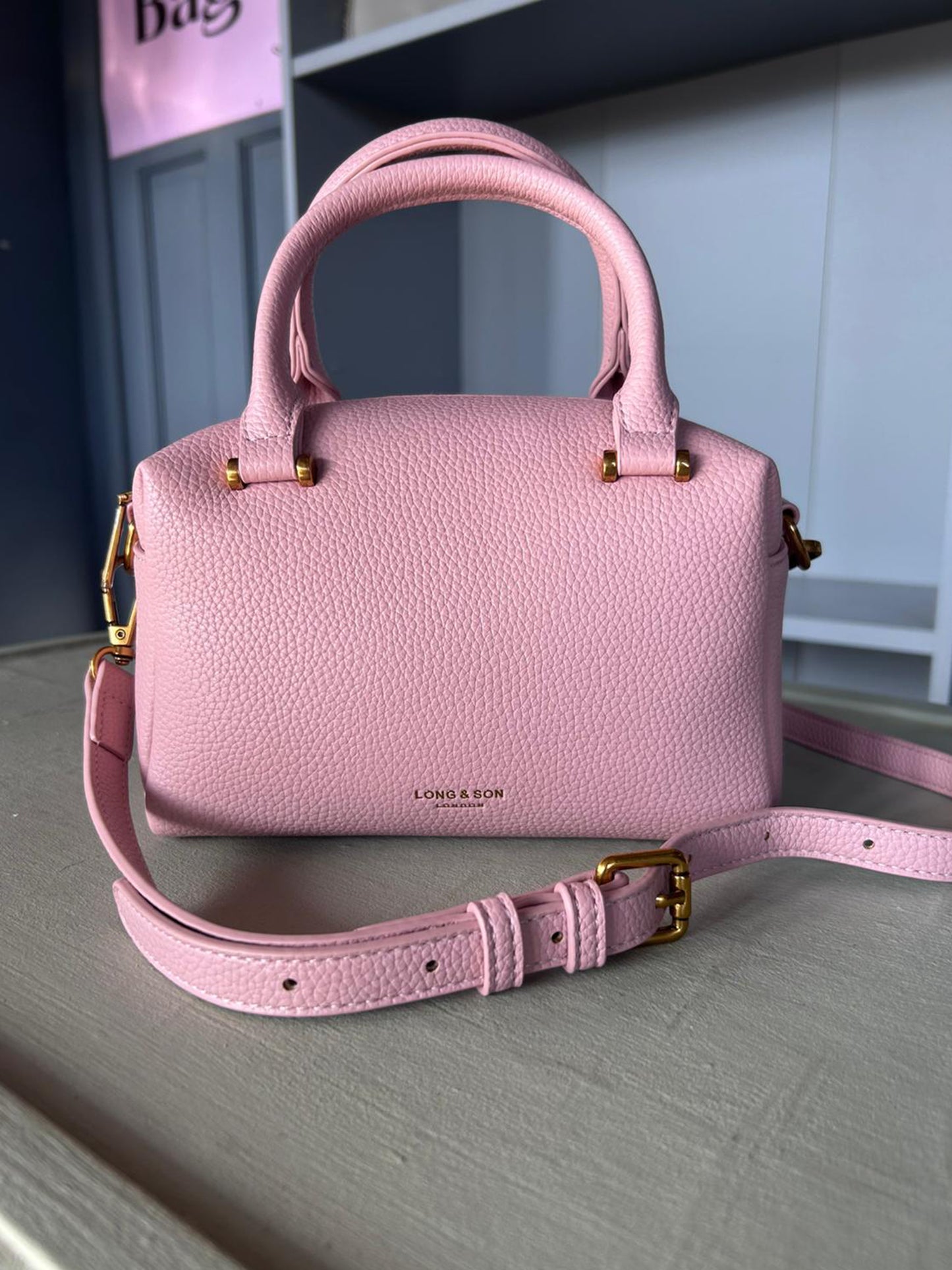 Adele - Faux Leather Small Bowling Bag