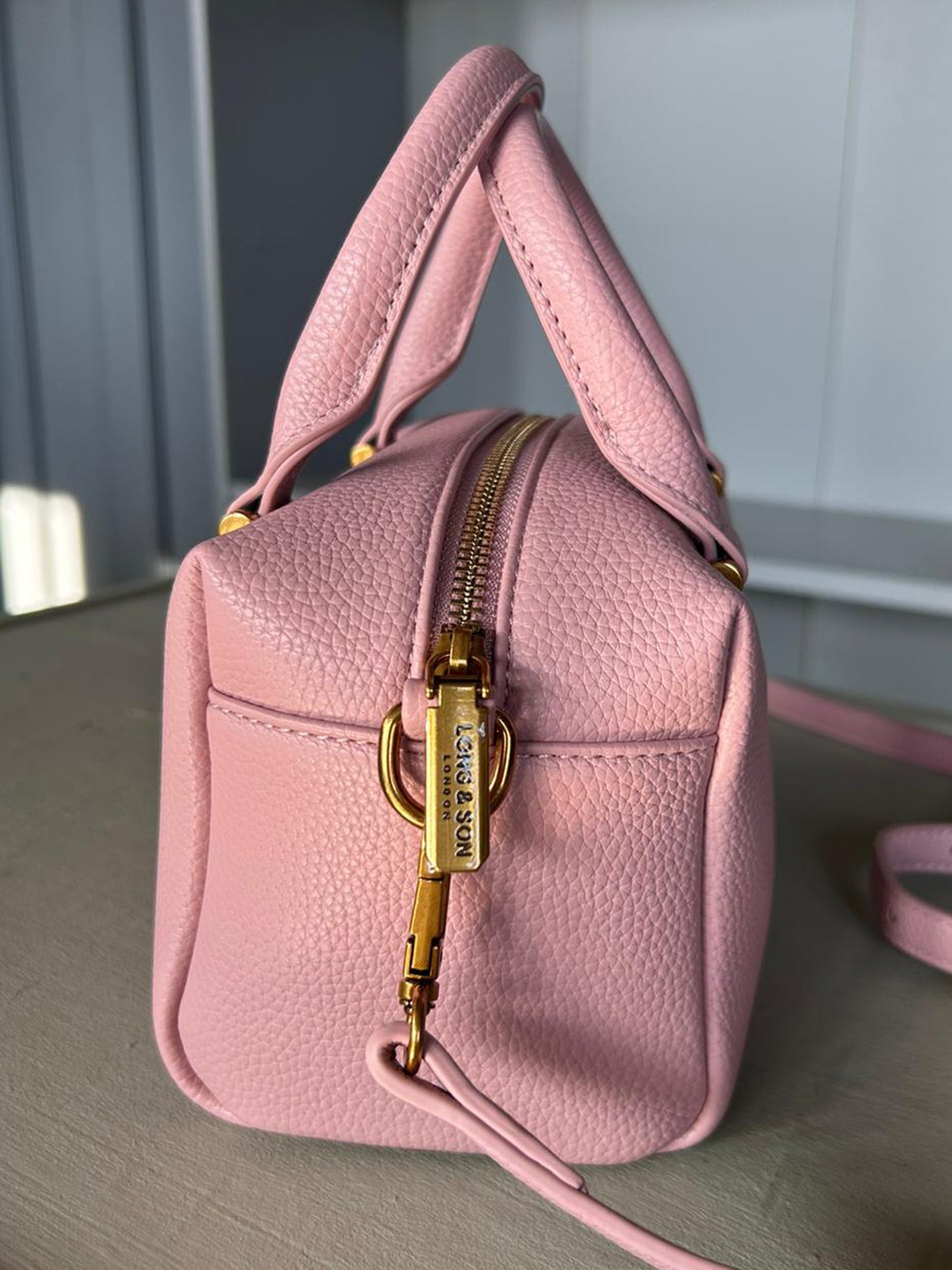 Adele - Faux Leather Small Bowling Bag
