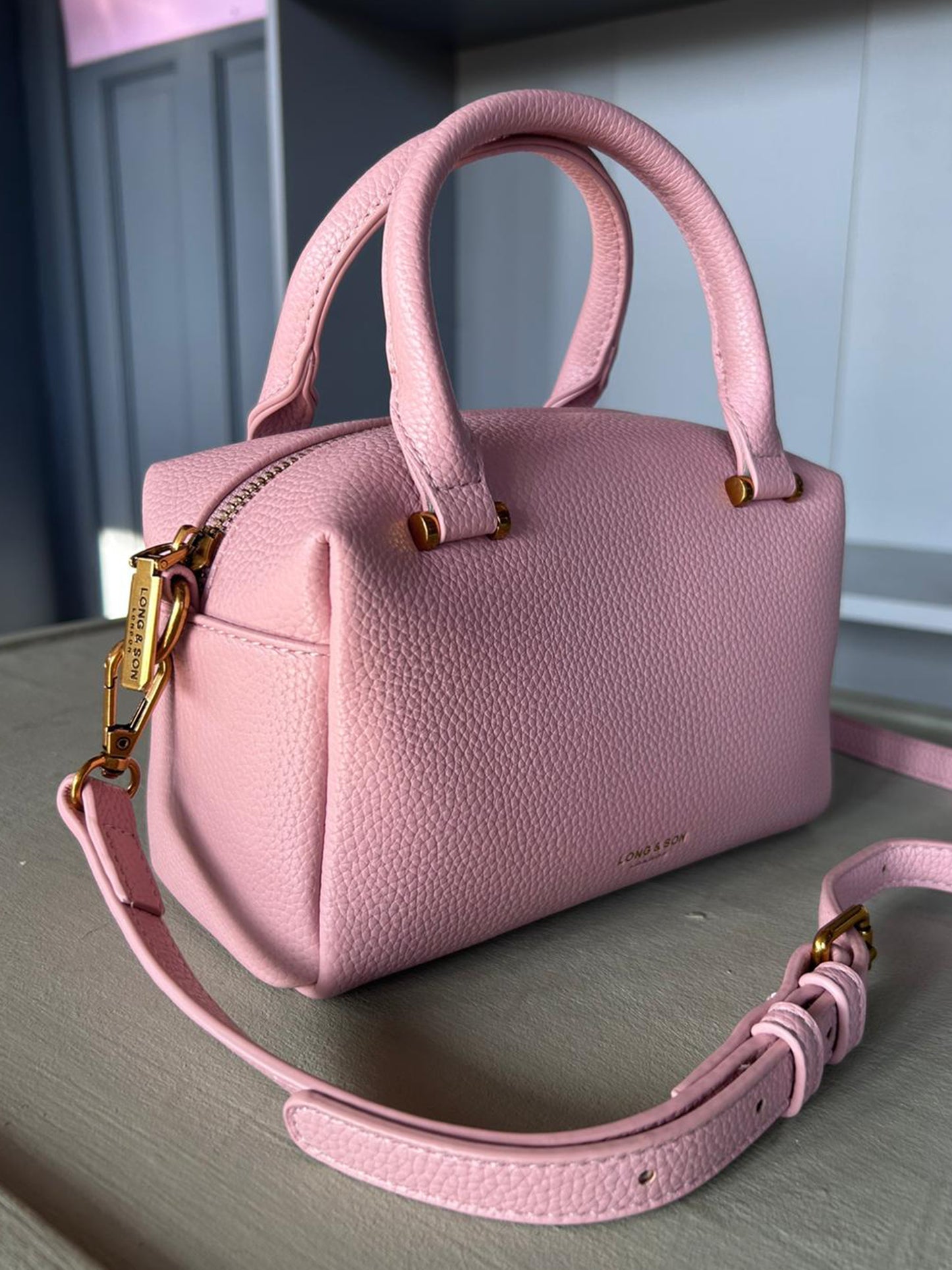 Adele - Faux Leather Small Bowling Bag