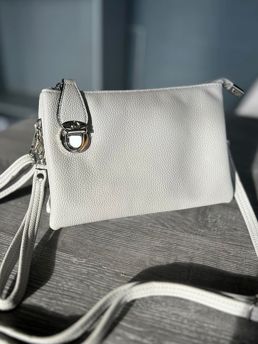 Alex - Small clutch / Crossbody Bag - Light Grey