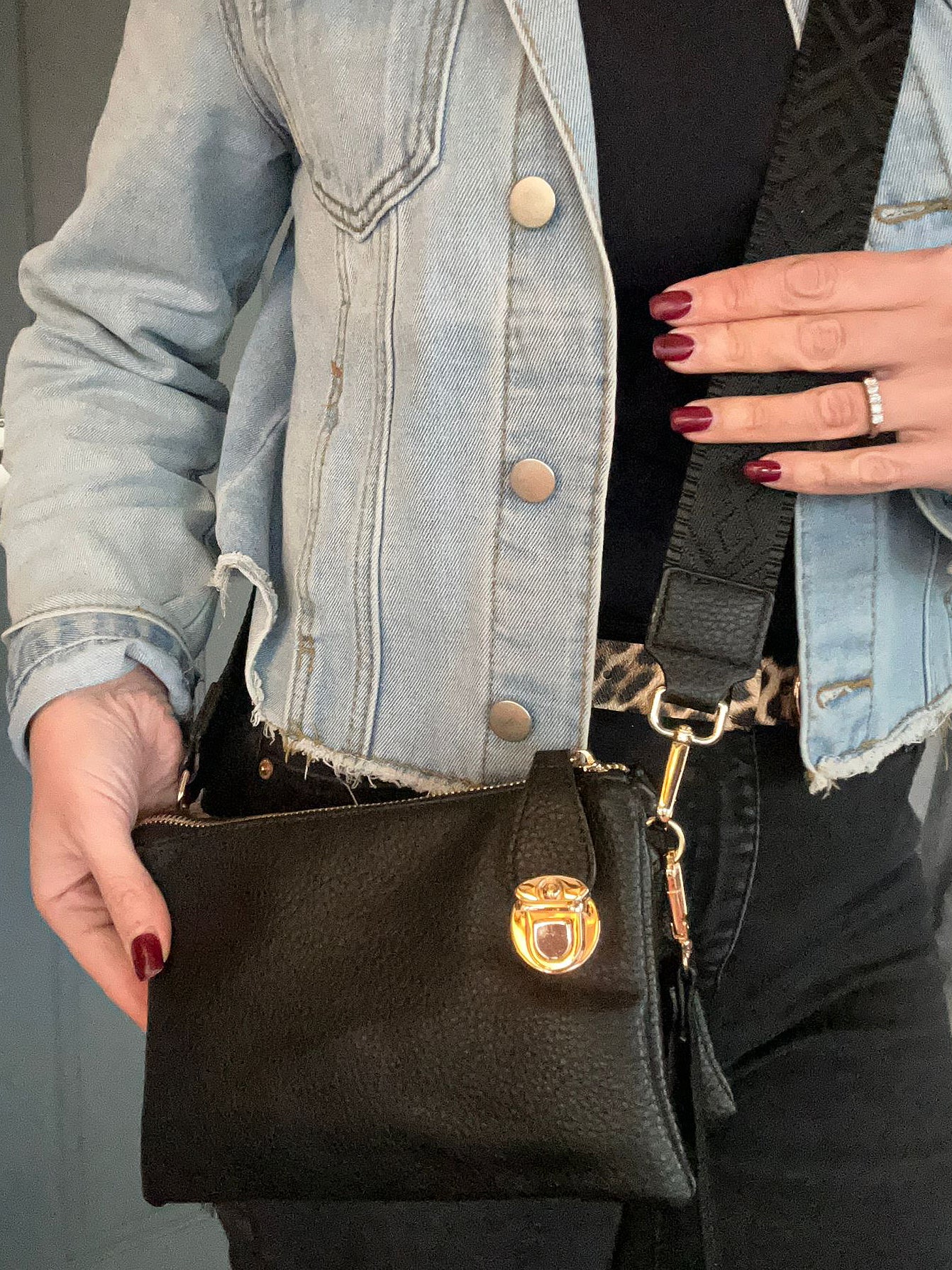 Amy - Soft small clutch / crossbody bag - Black