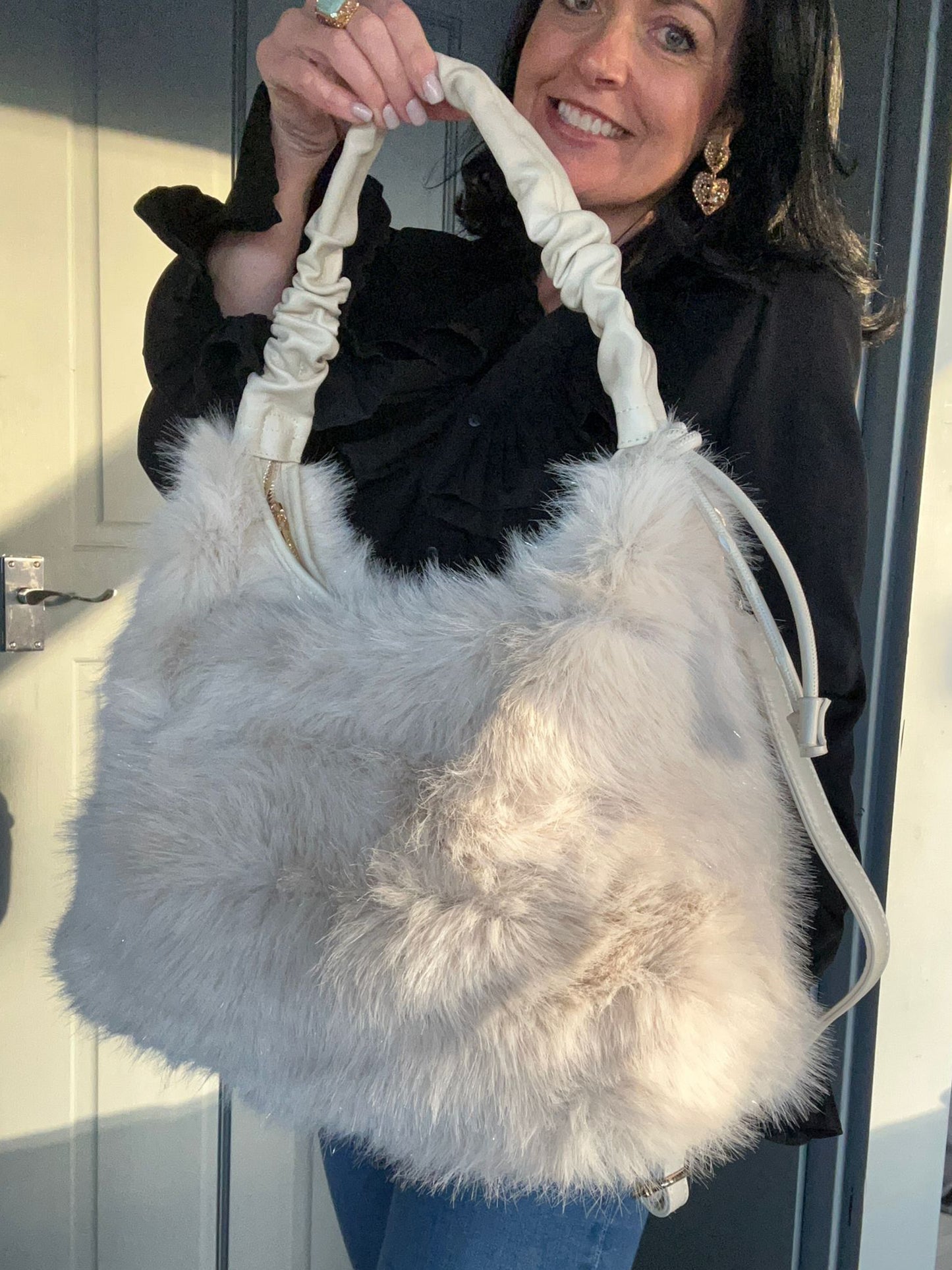 Angelica - Large Soft Faux Fur Bag