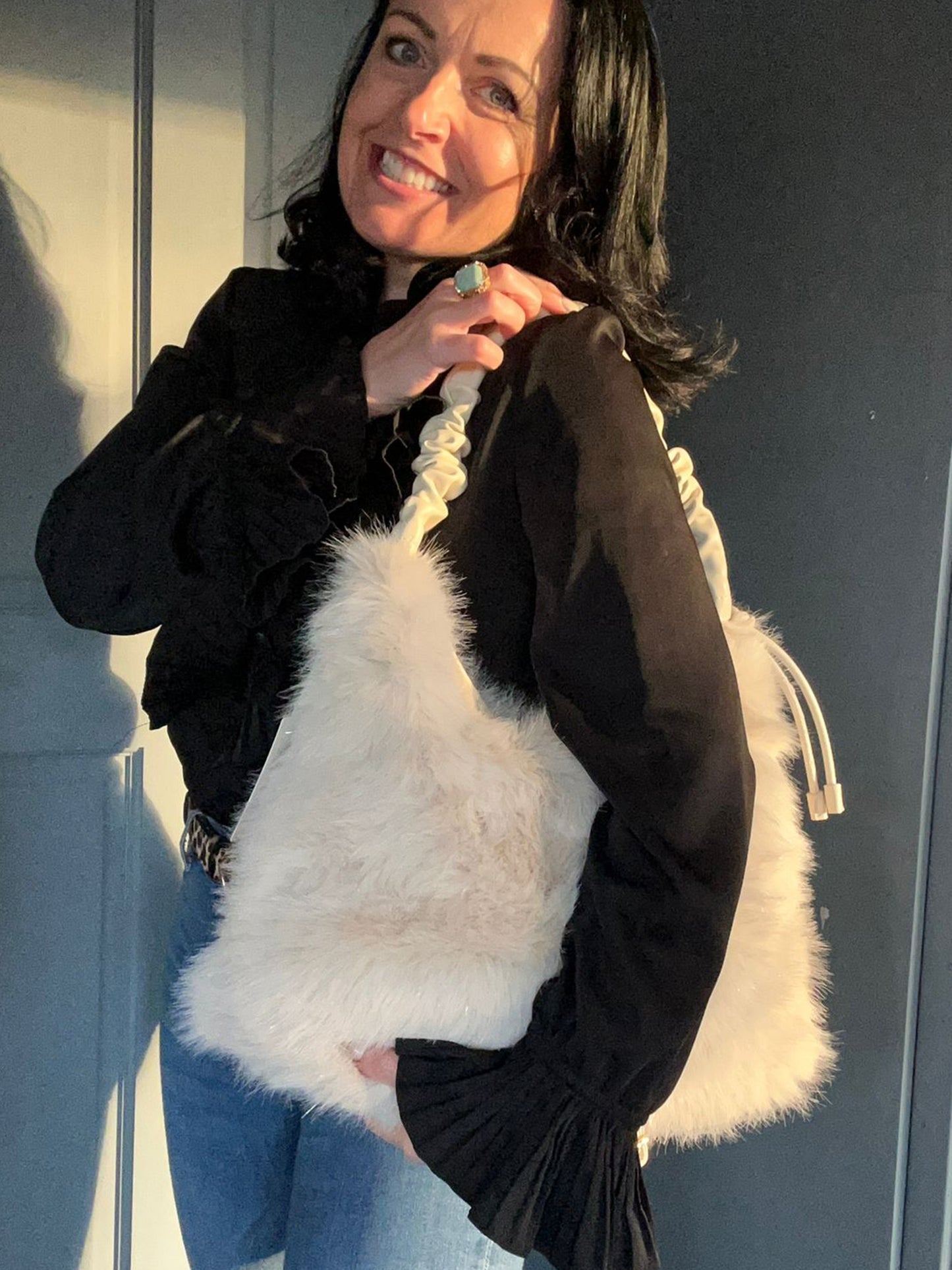 Angelica - Large Soft Faux Fur Bag