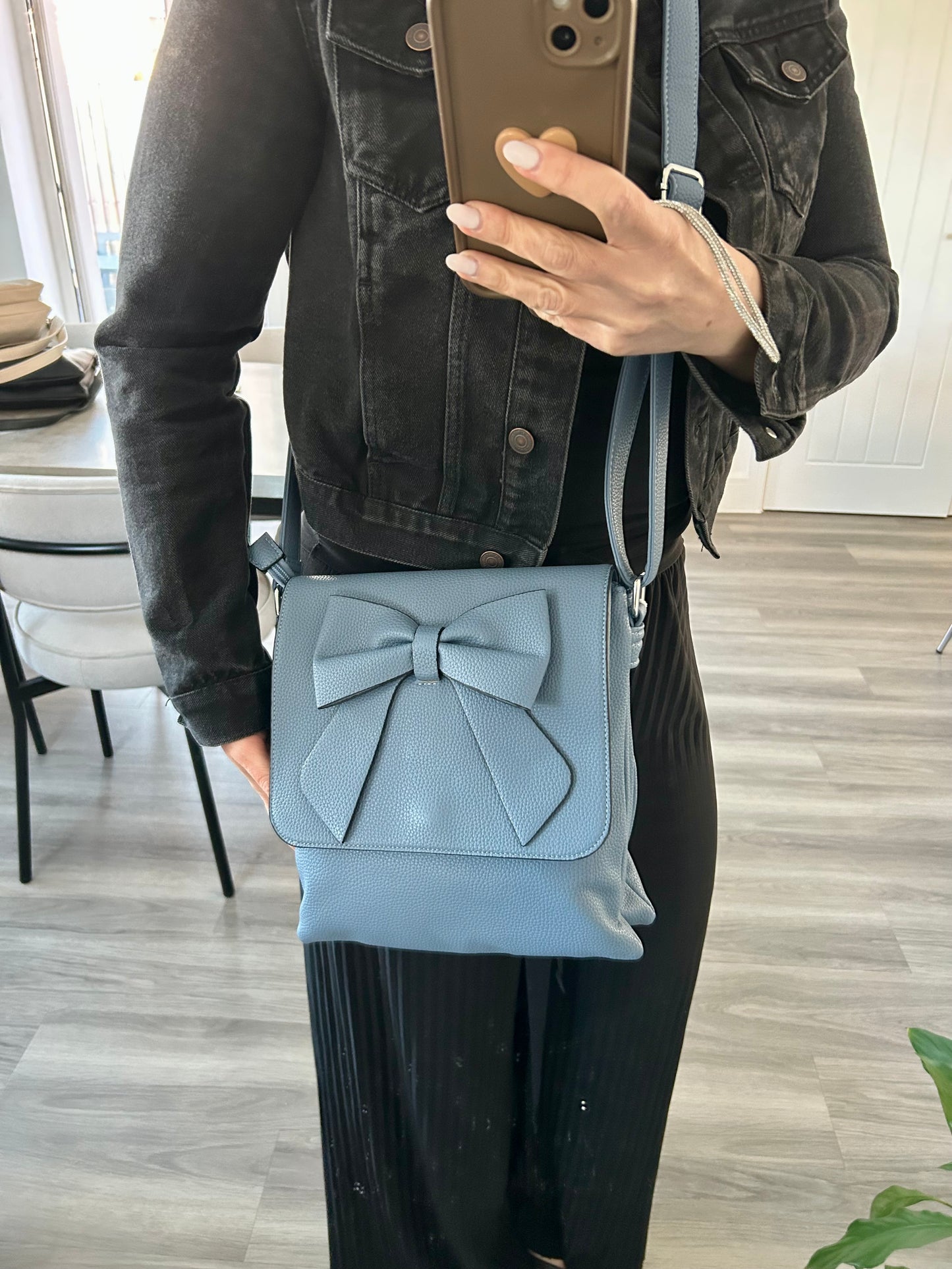 Candi - Blue crossbody flap-over bag