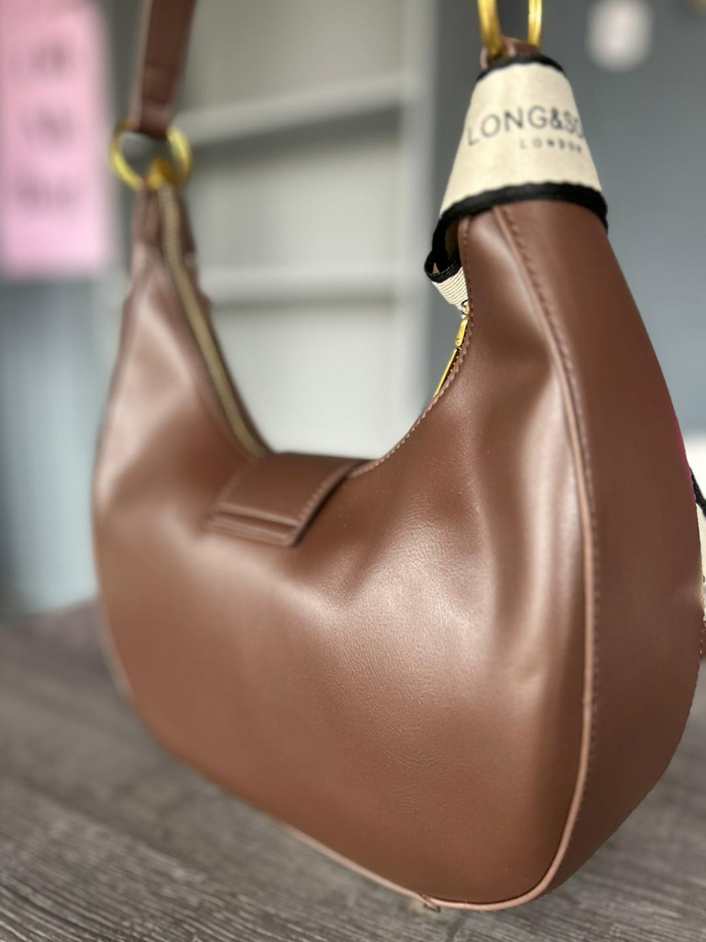 Carrie - Faux Leather and Suede Shoulder Bag