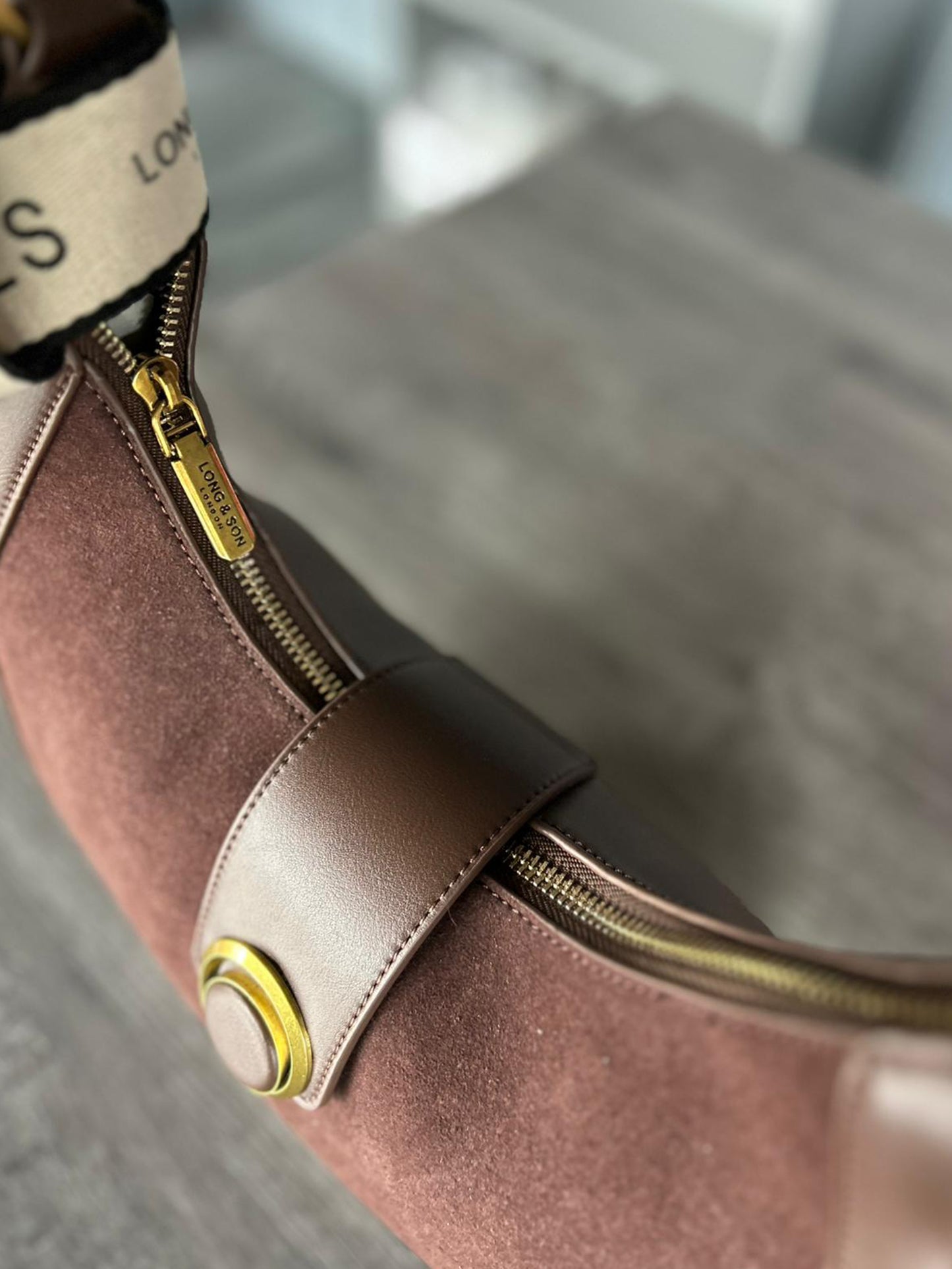 Carrie - Faux Leather and Suede Shoulder Bag