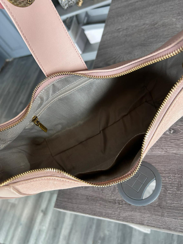 Carrie - Faux Leather and Swede Shoulder Bag