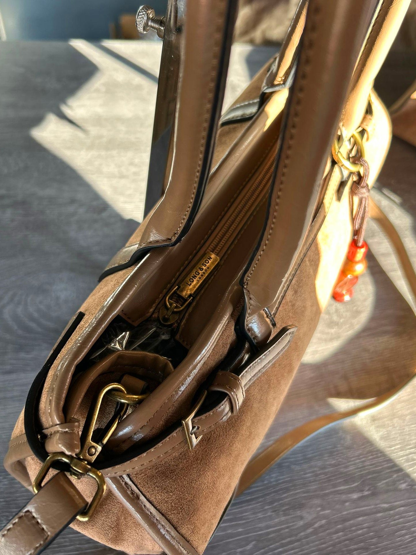 Cassie - Faux Suede Baguette Crossbody / Shoulder Bag