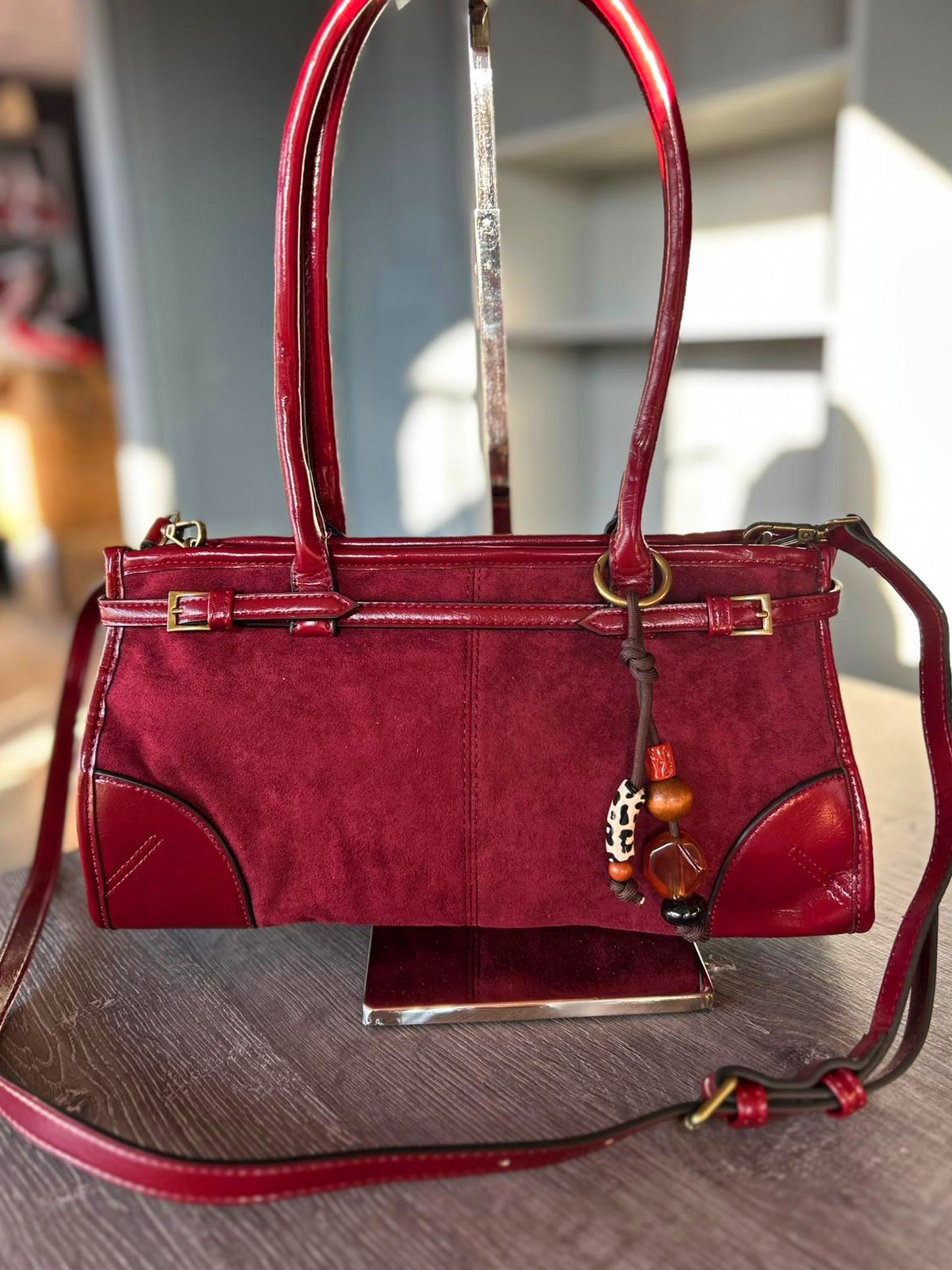 Cassie - Faux Suede Baguette Crossbody / Shoulder Bag