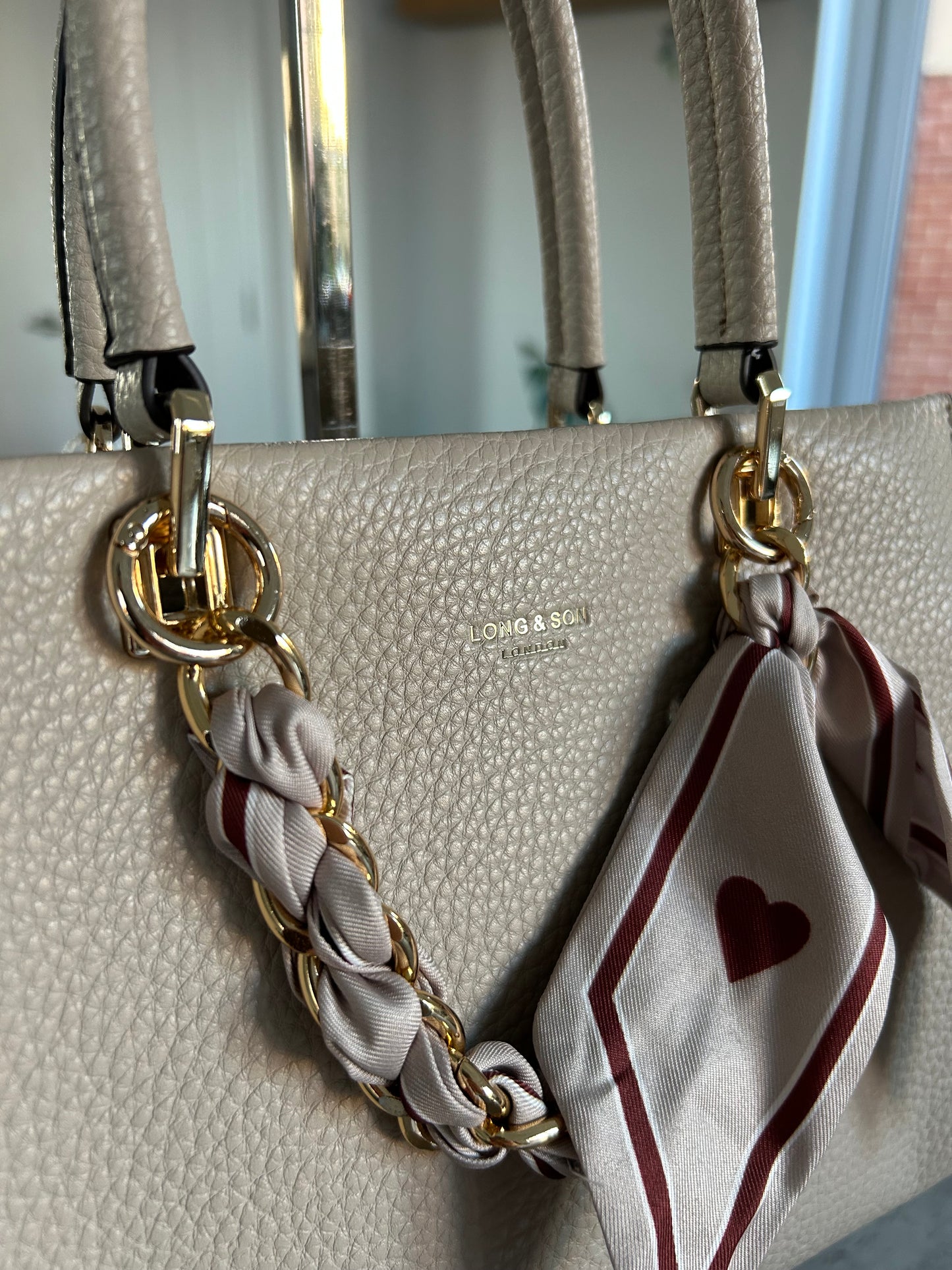 Charlotte - Handbag with chain & scarf detail