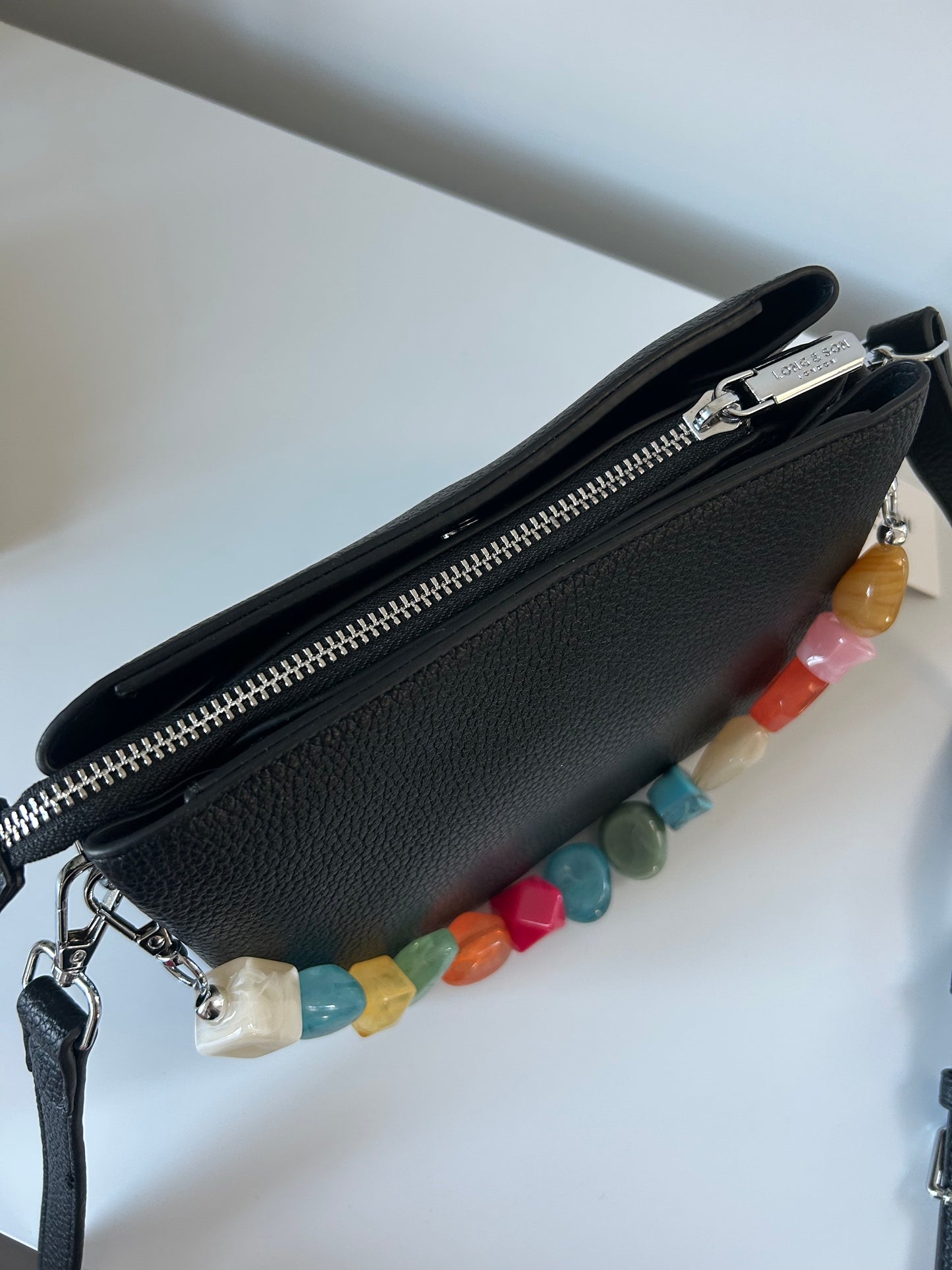 Connie - Small handbag with jewelled short strap