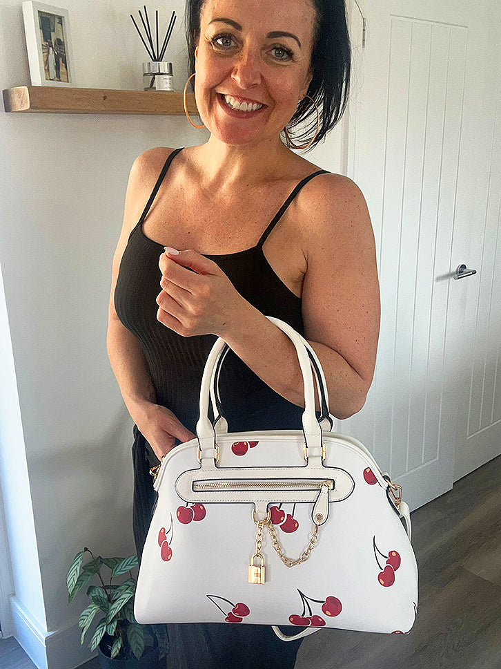 Cherry - Faux Leather Large Handbag