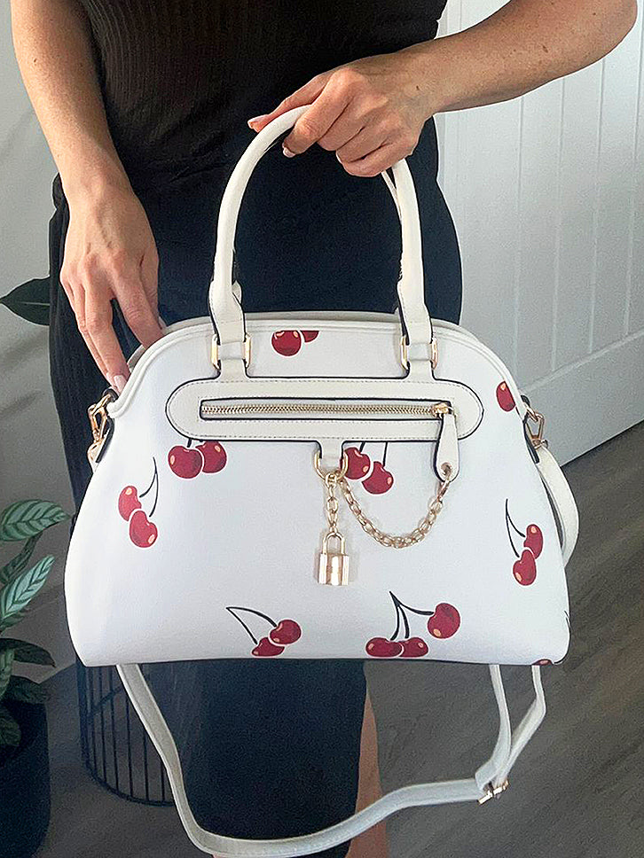 Cherry - Faux Leather Large Handbag